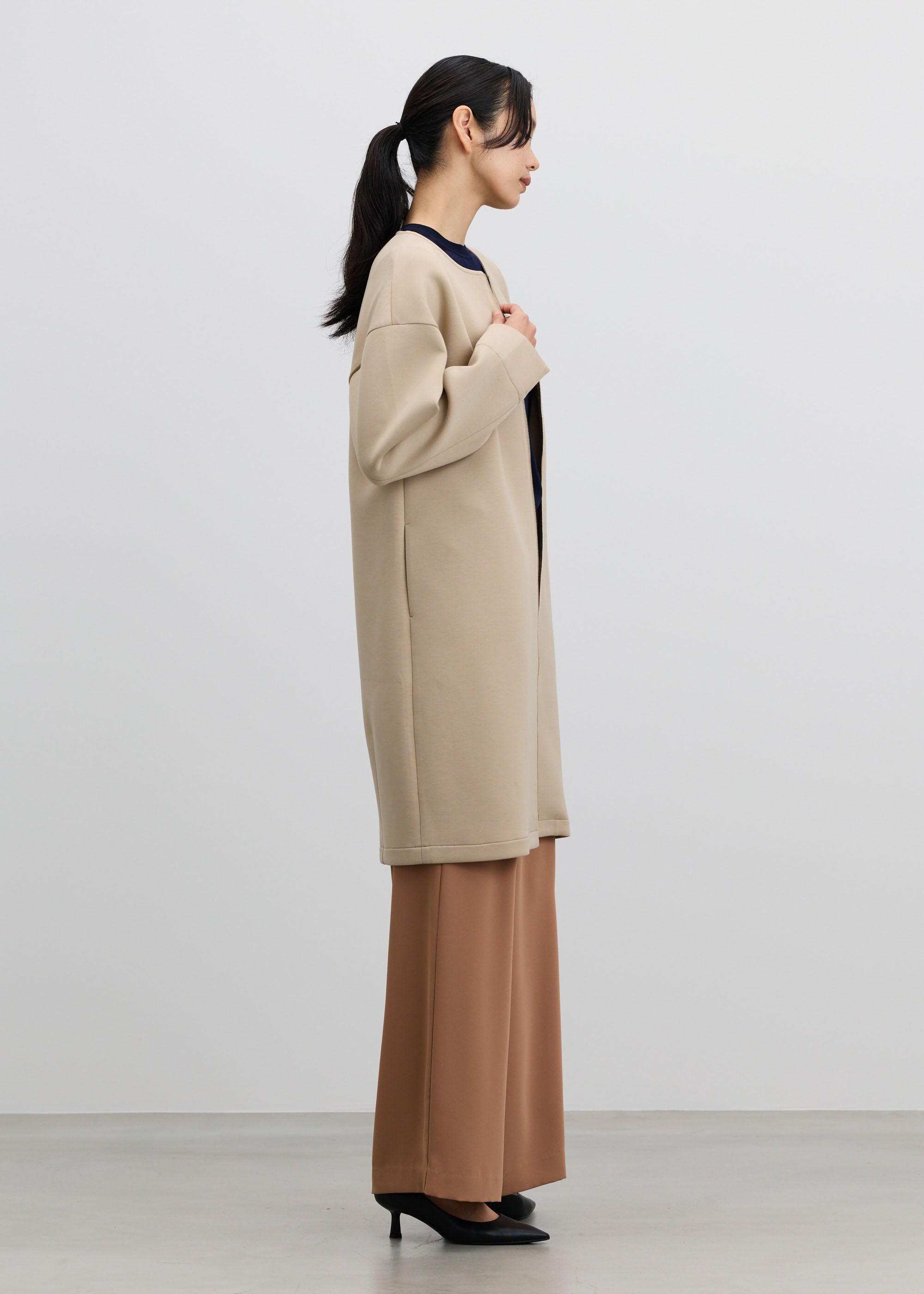ソフトダブルフェイスジップコート - SOÉJU online store｜上質な大人