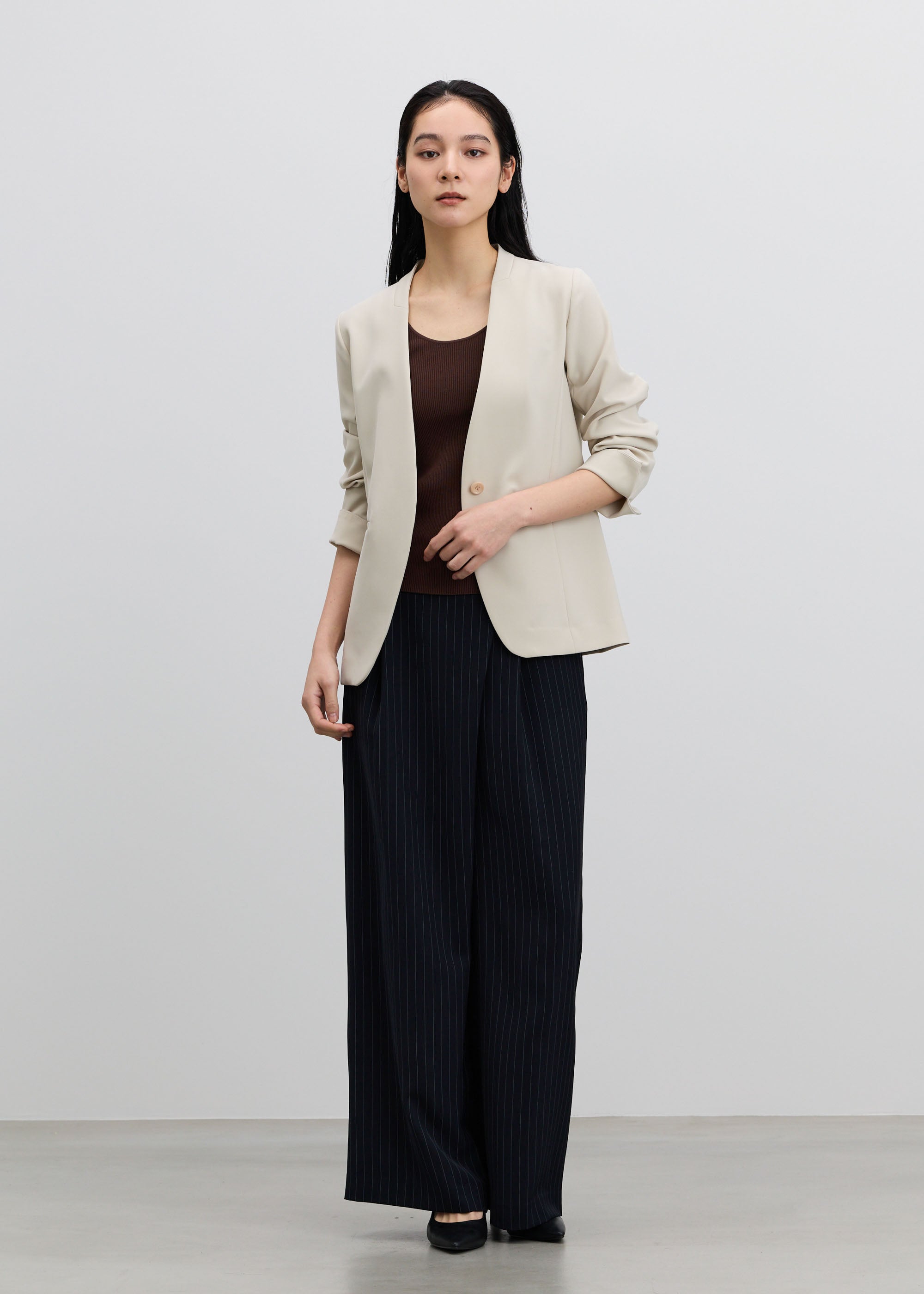 ストレッチファインノーカラージャケット