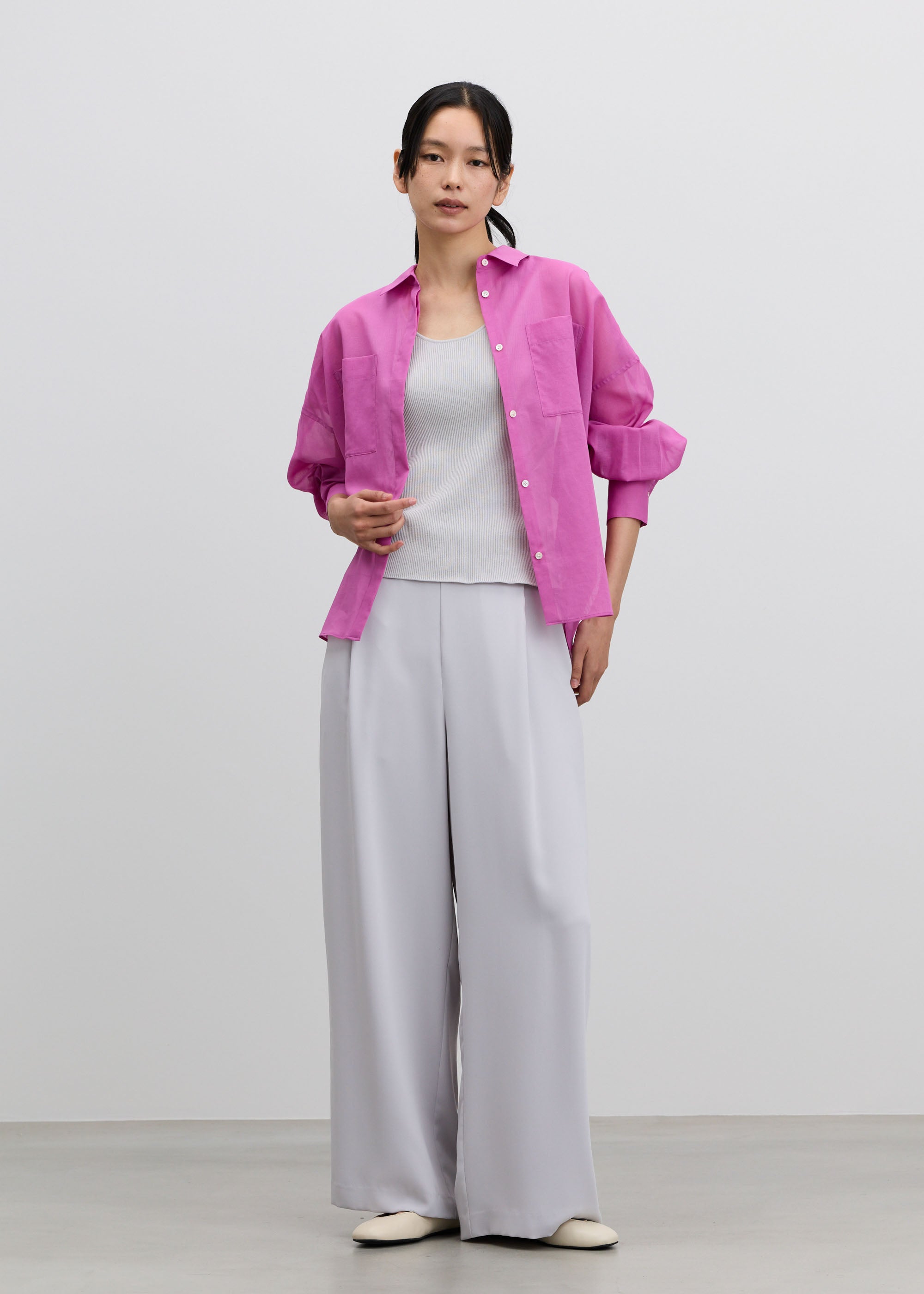 オーガニックコットンシアーシャツ