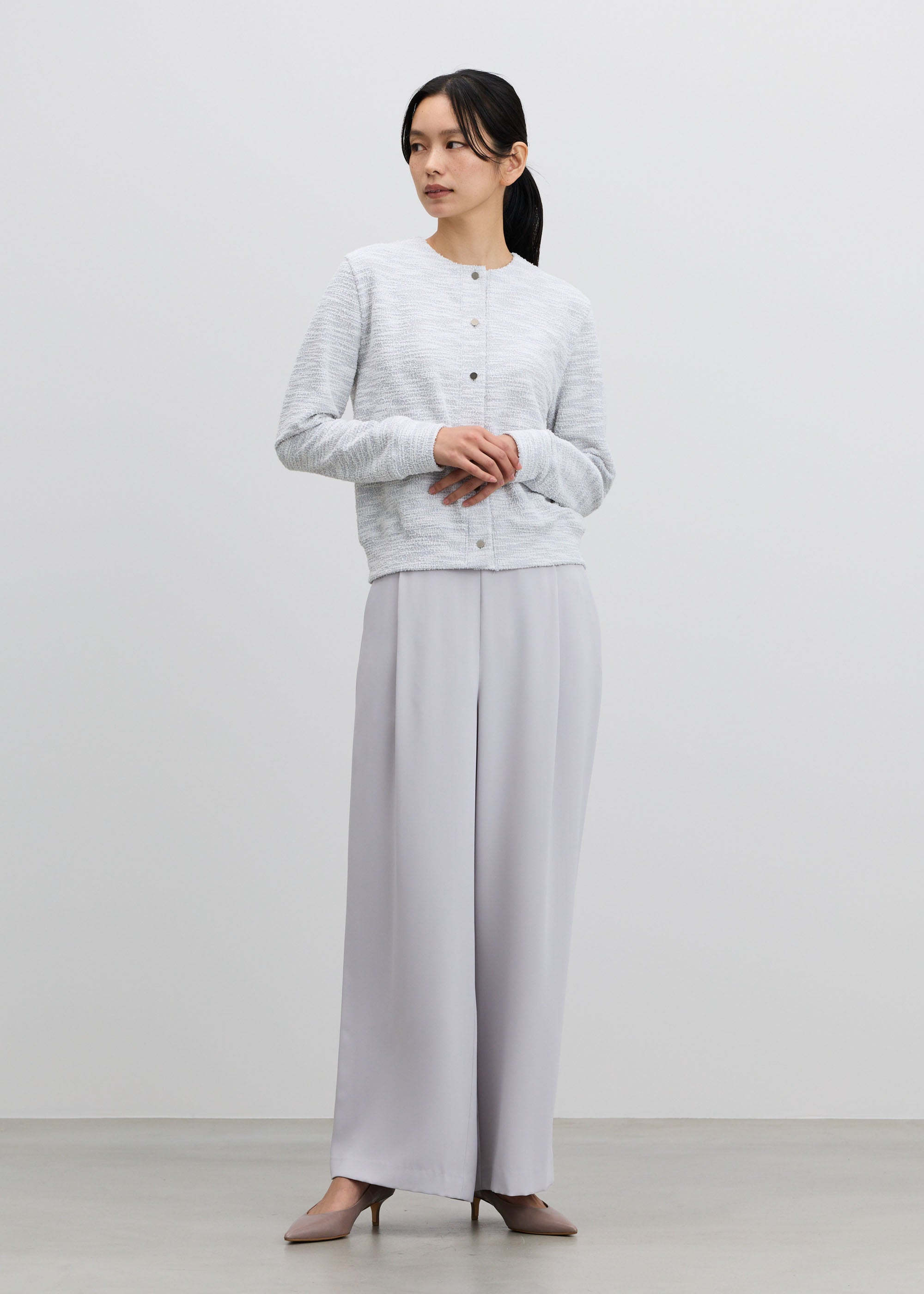 ジャケットライクツィーディーカーディガン