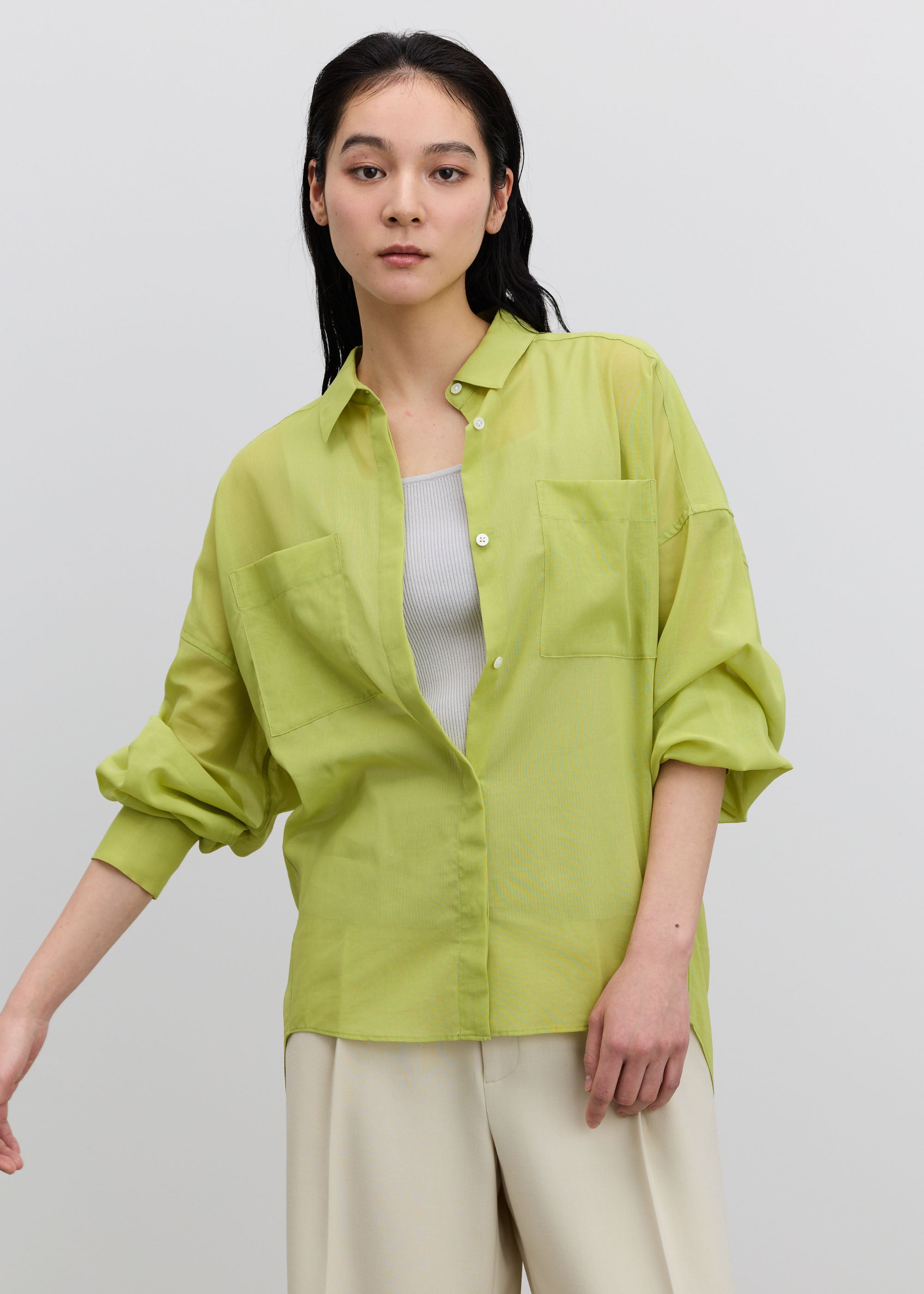 オーガニックコットンシアーシャツ - SOÉJU online store｜上質な大人