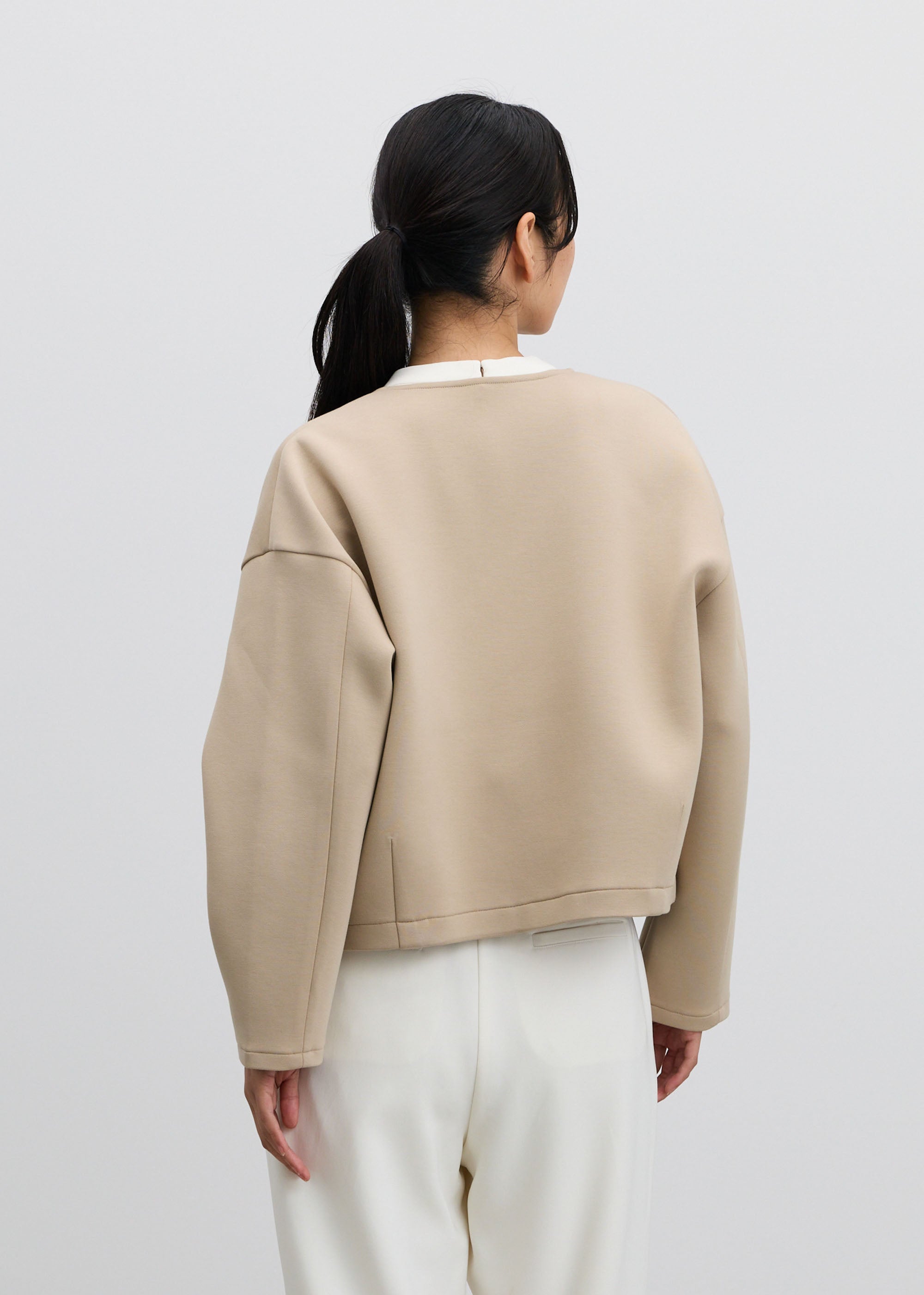 ソフトダブルフェイスショートブルゾン