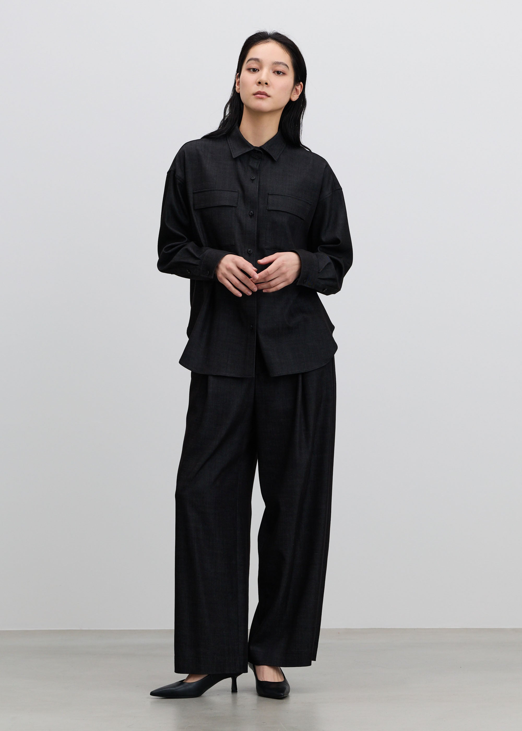 デニムライクタックワイドパンツ - SOÉJU online store｜上質な大人の