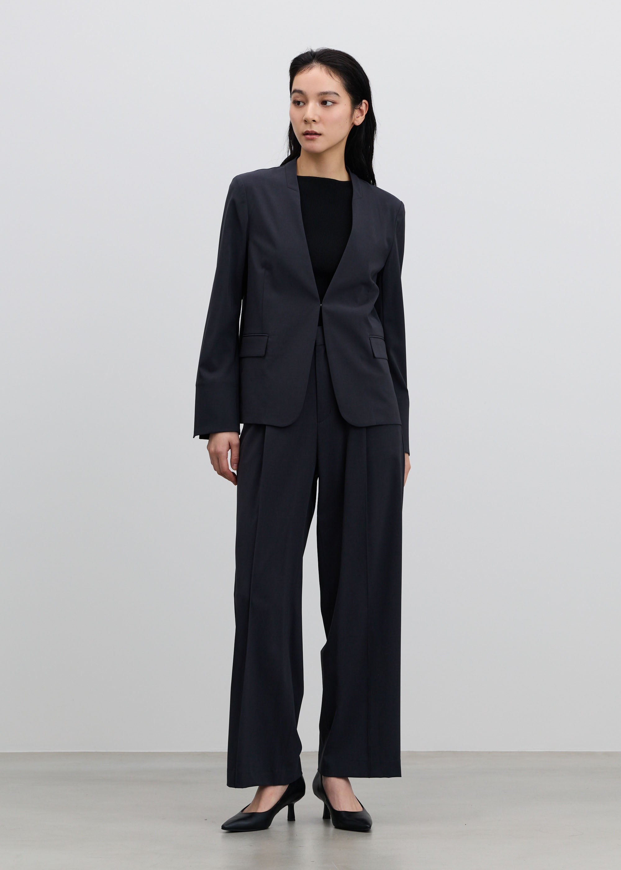 エアリーストレッチノーカラージャケット