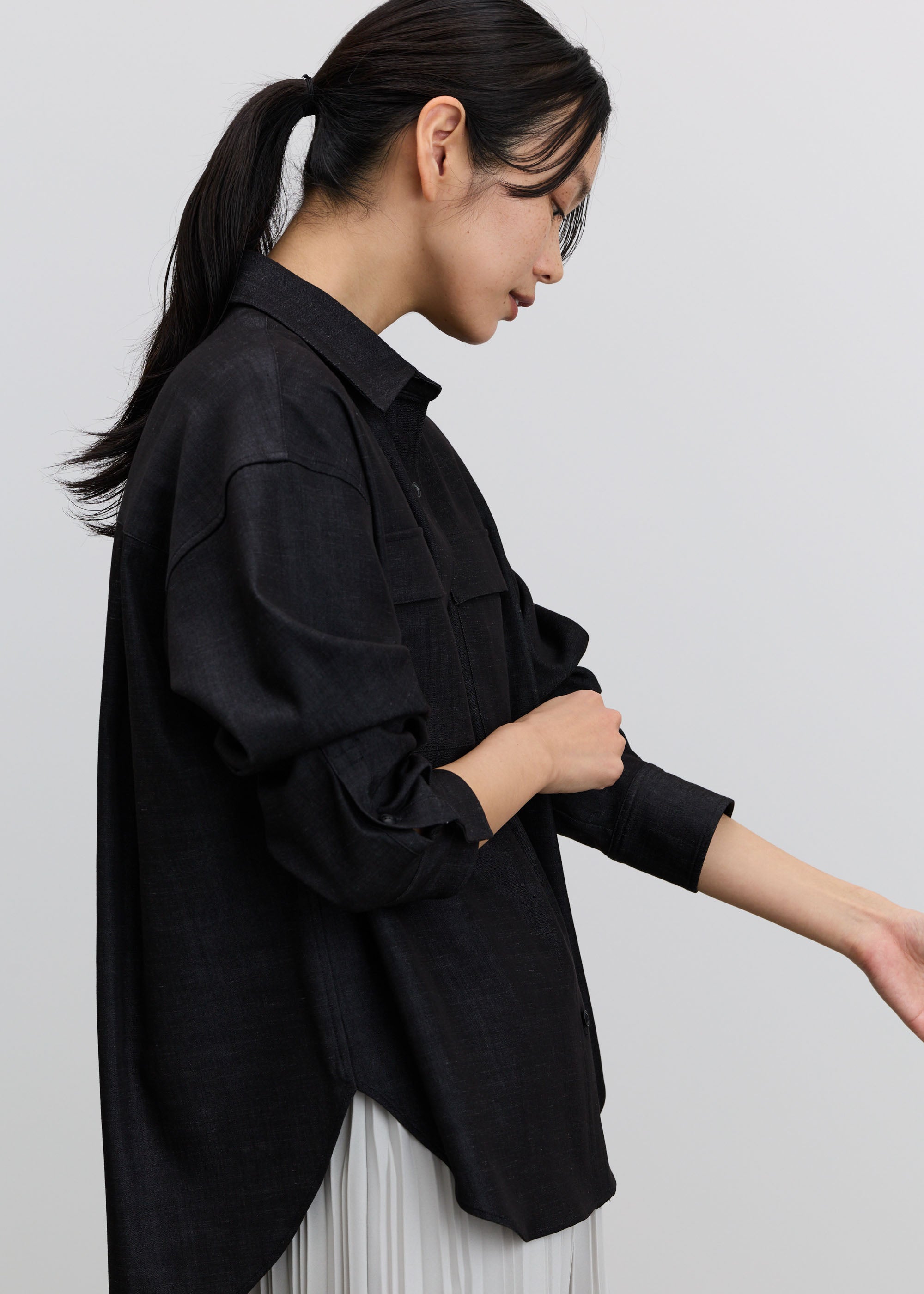 デニムライクシャツ