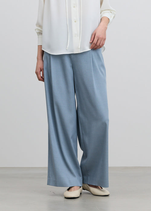 デニムライクタックワイドパンツ