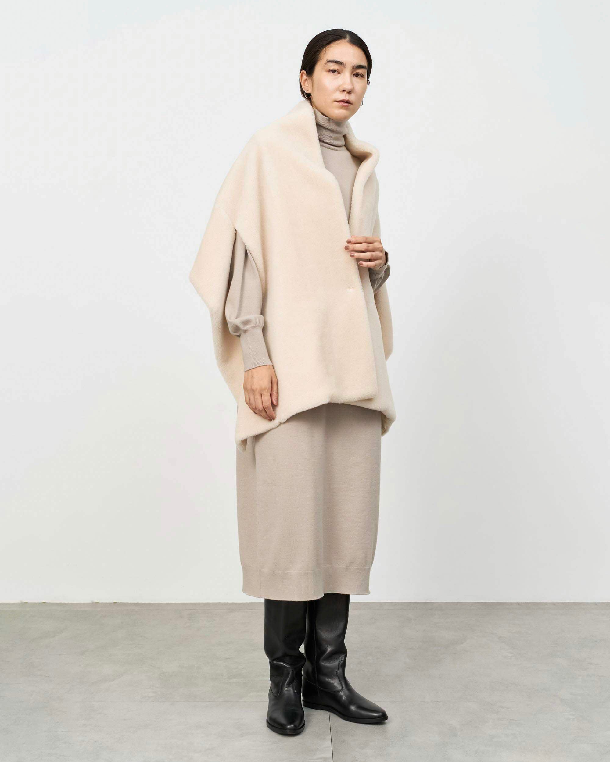 ウール混ニットワンピース