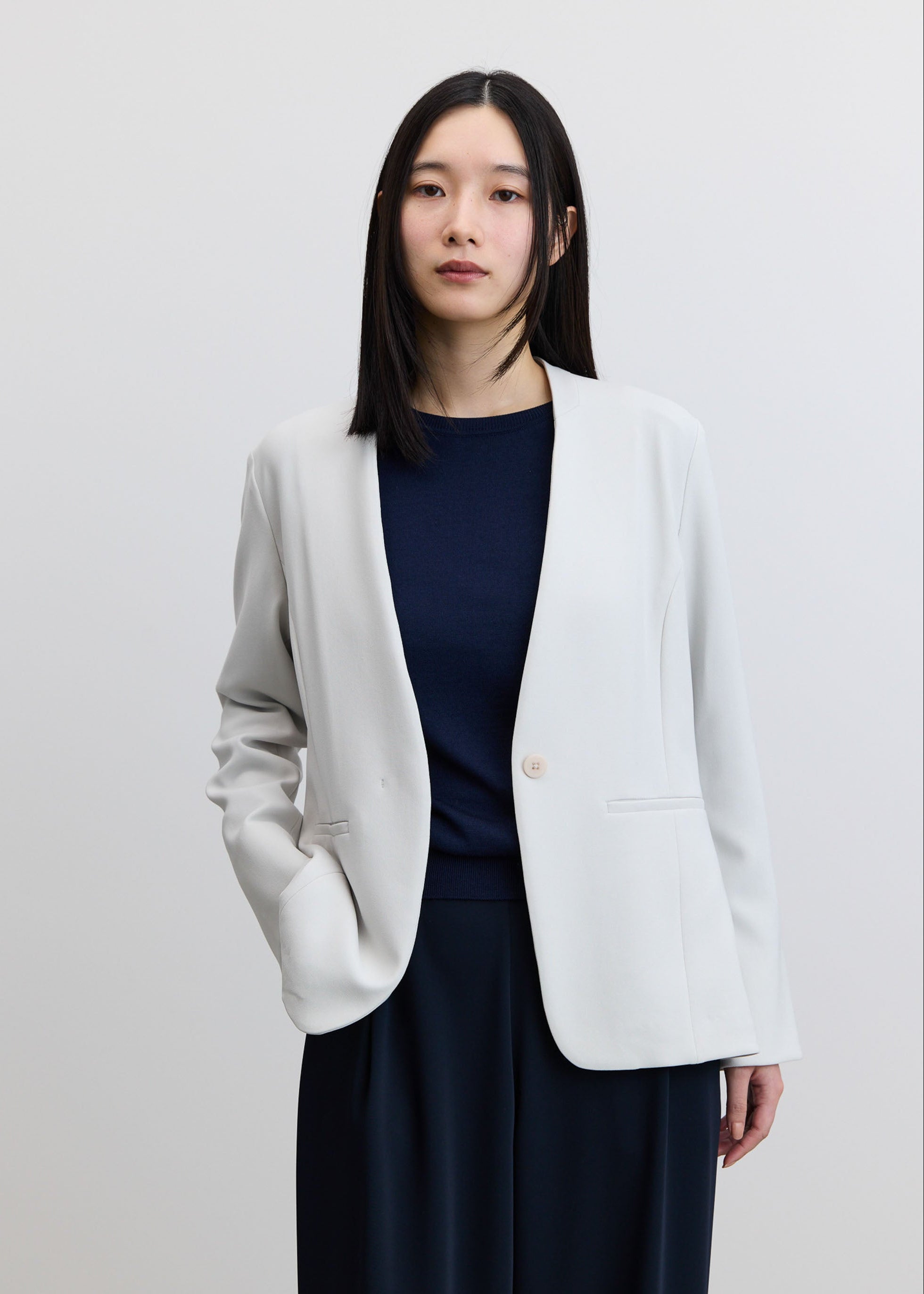 4/26まで　ツィーディージャカードノーカラージャケット　ソージュSOEJU ノーカラージャケット - SOÉJU online store｜上質な大人の女性のため