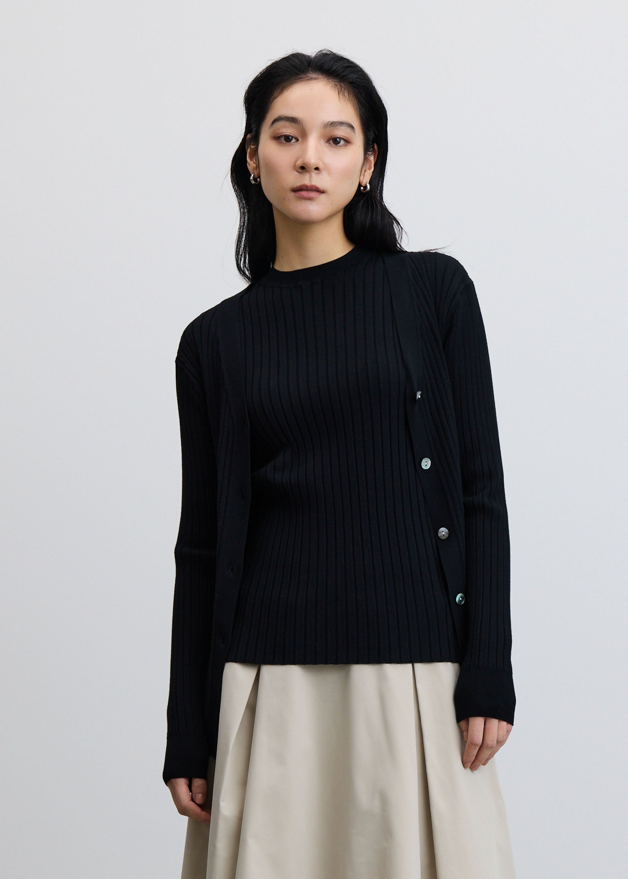 ワイドリブVネックカーディガン - SOÉJU online store｜上質な大人の