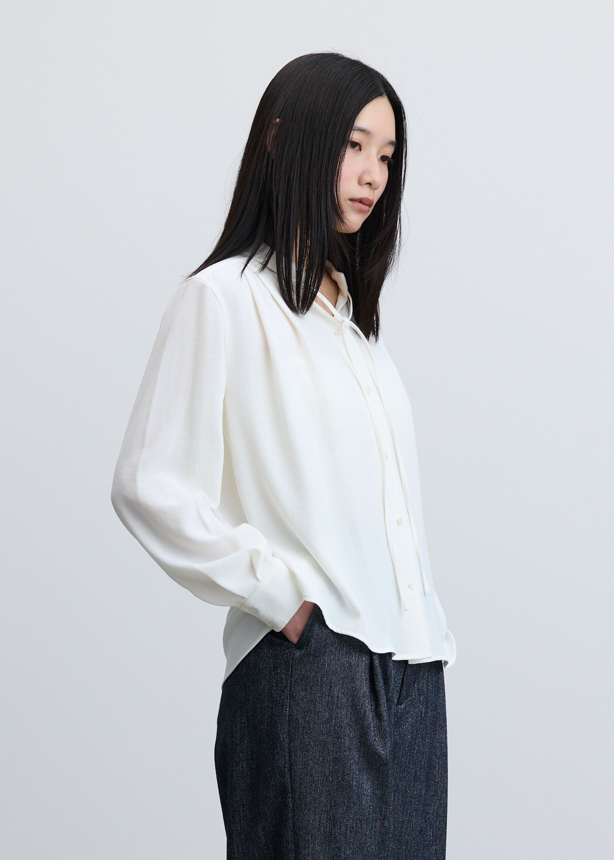 ジョーゼットリボンブラウス