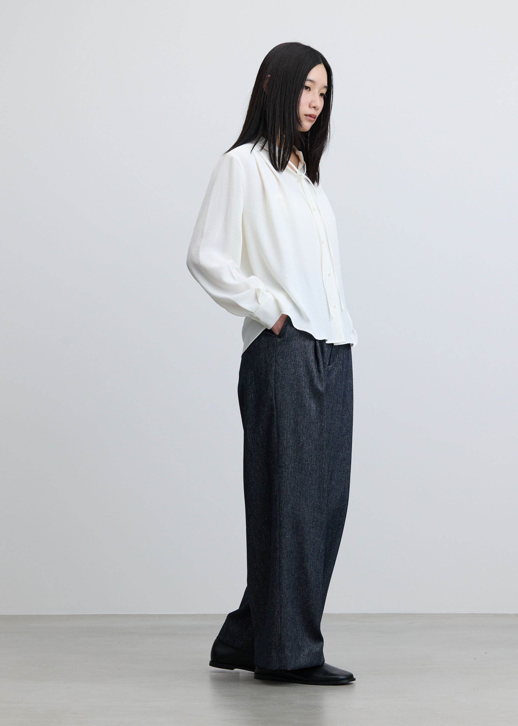 ヘリンボーンタックワイドパンツ - SOÉJU online store｜上質な大人の