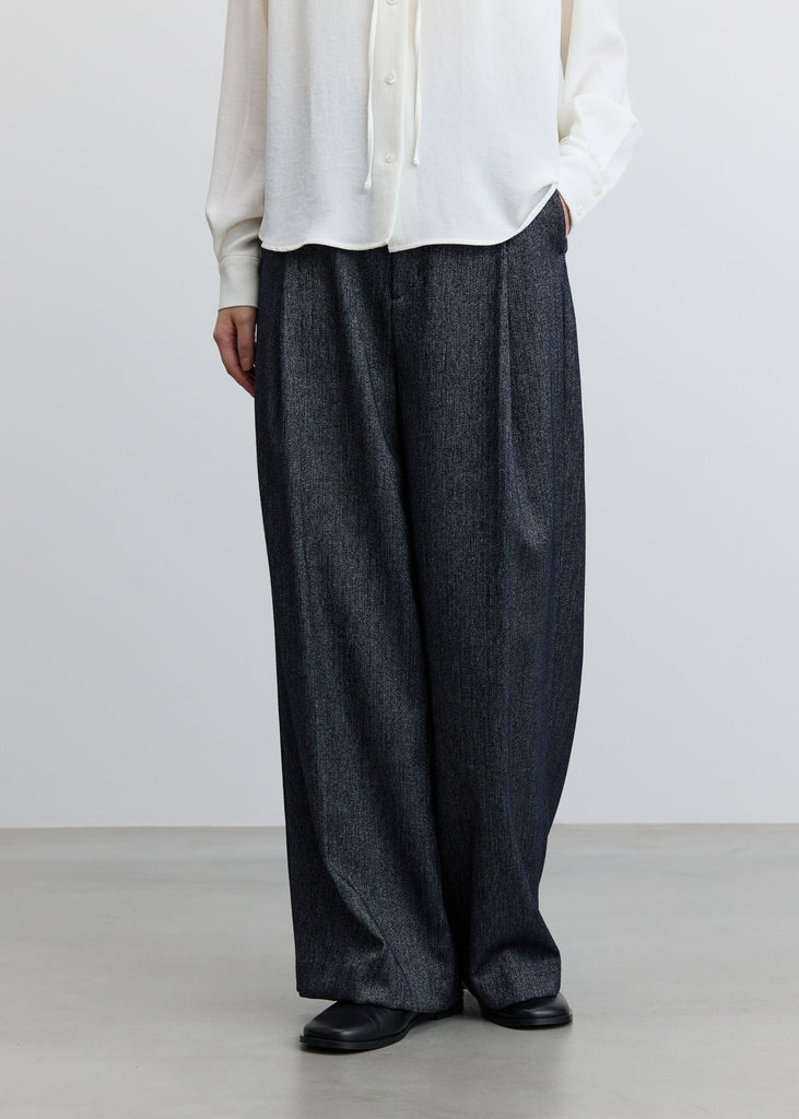 ヘリンボーンタックワイドパンツ