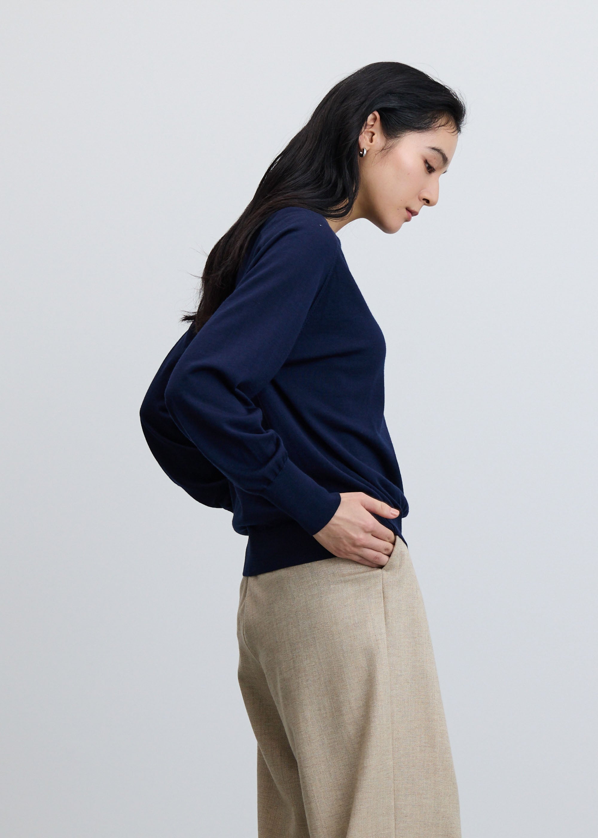 ウールハイゲージドルマンスリーブプルオーバー