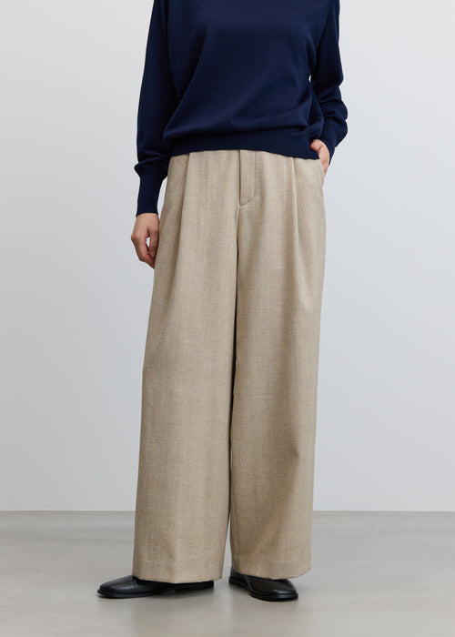 ヘリンボーンタックワイドパンツ