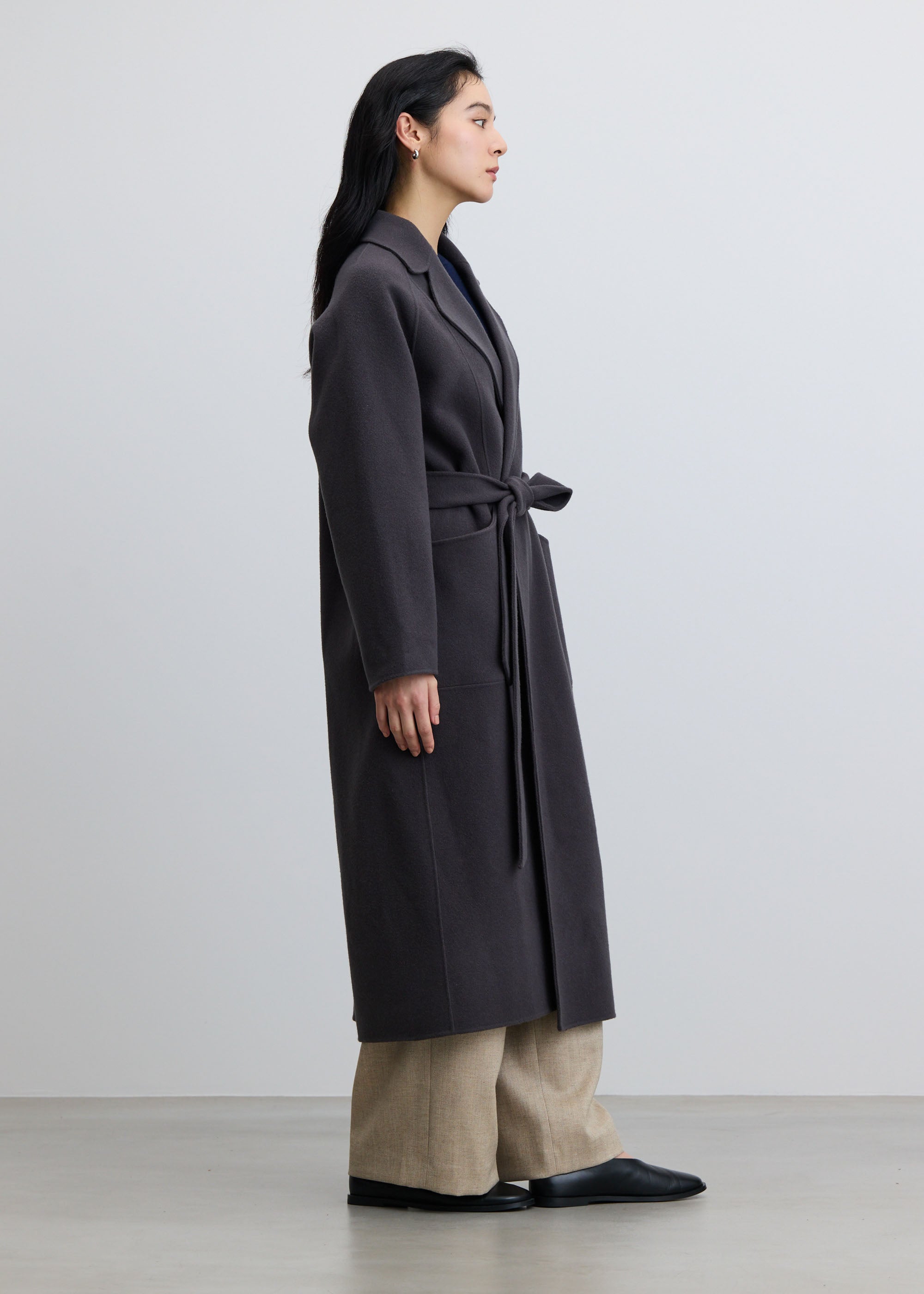 m*8様 【ソージュ】ウールリバーローブコート ウールリバーローブコート - SOÉJU online store｜上質な大人の女性の