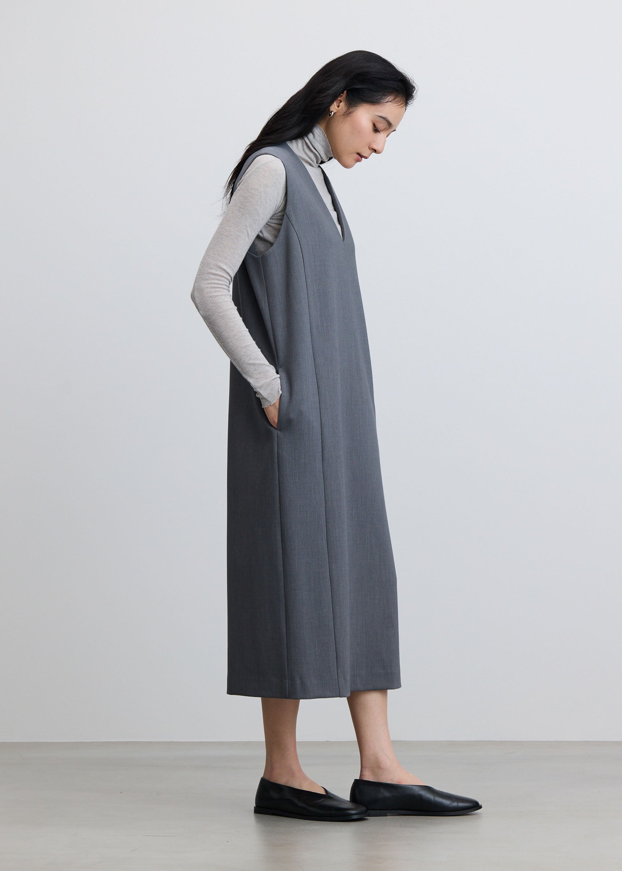 ウールライクジャンパースカート - SOÉJU online store｜上質な大人の