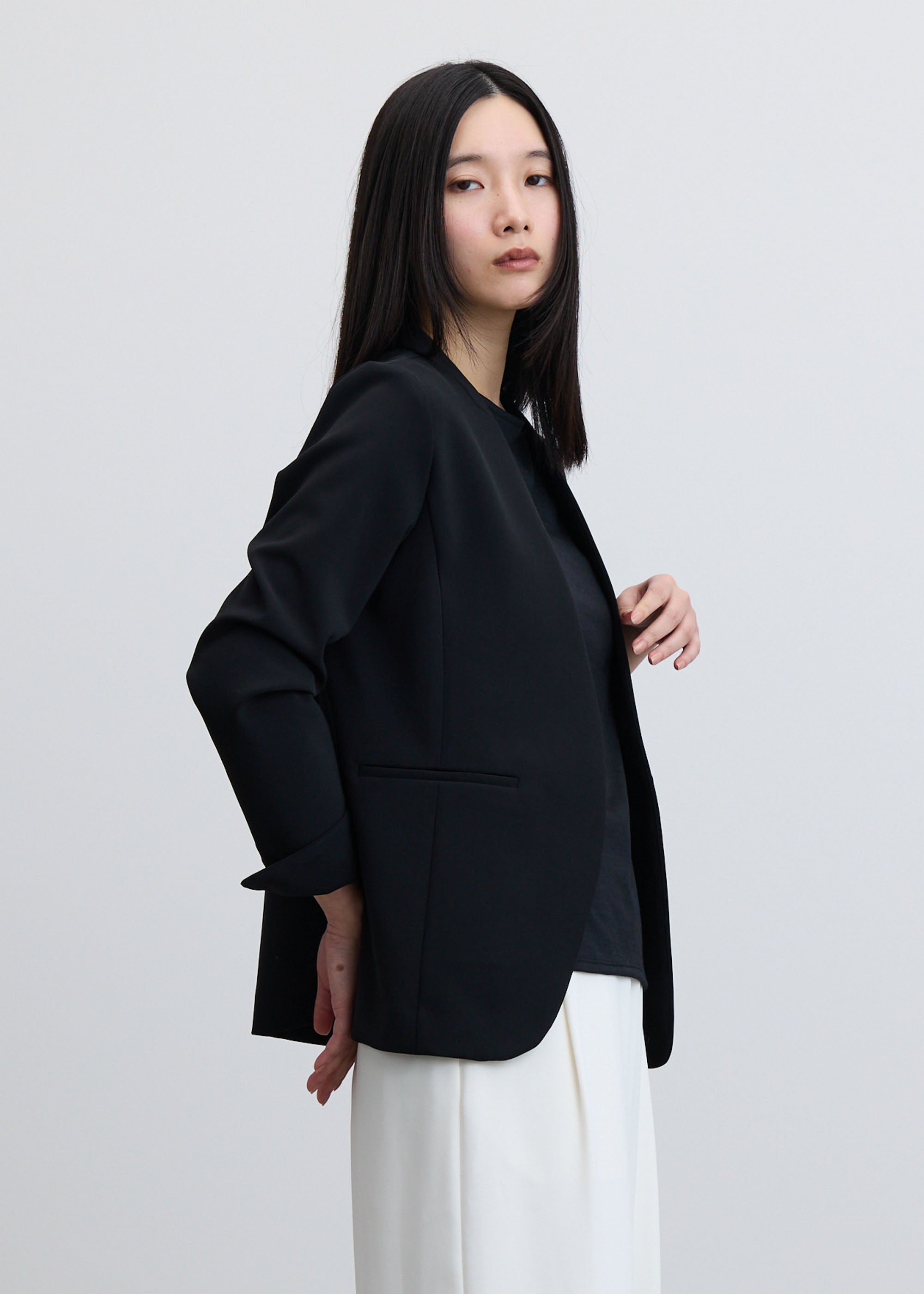 ストレッチファインノーカラージャケット