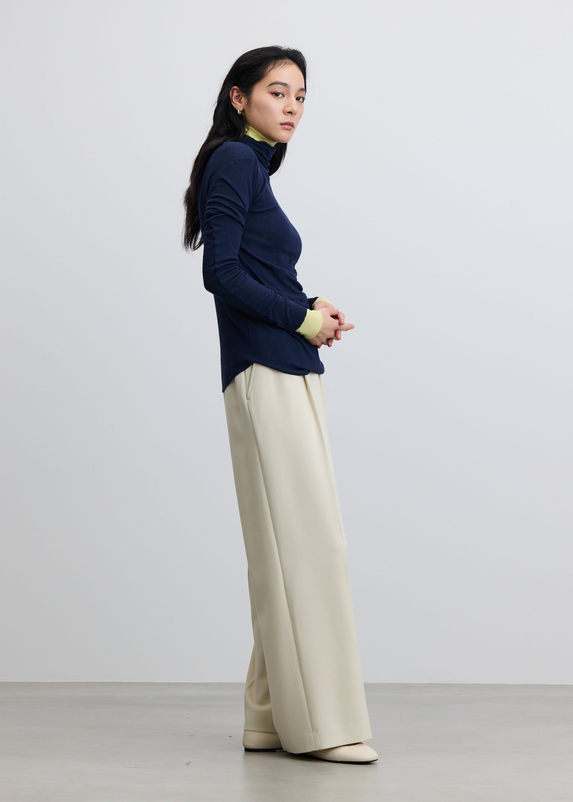 ウールライクワイドパンツ