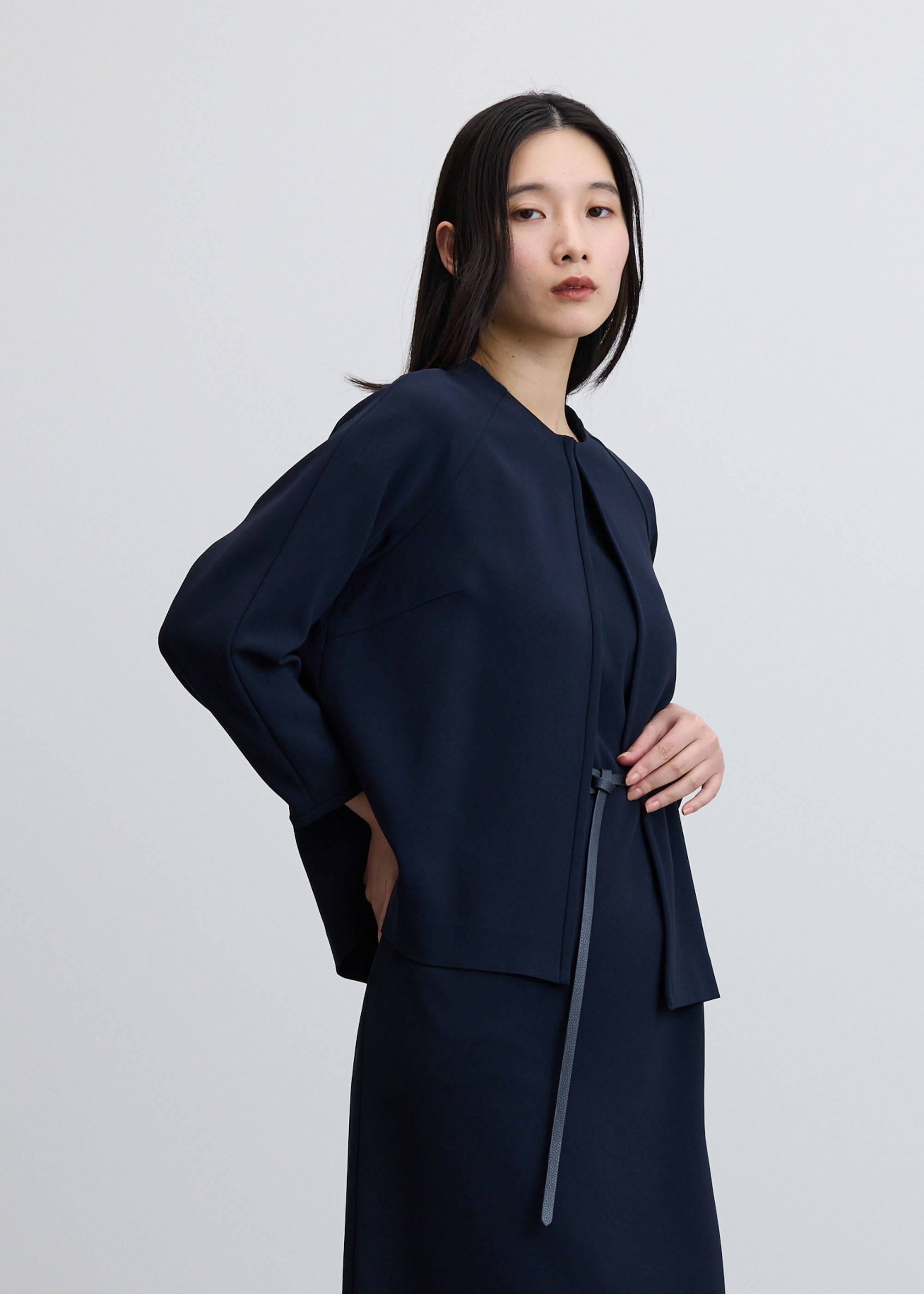 フロントホック8分袖ジャケット