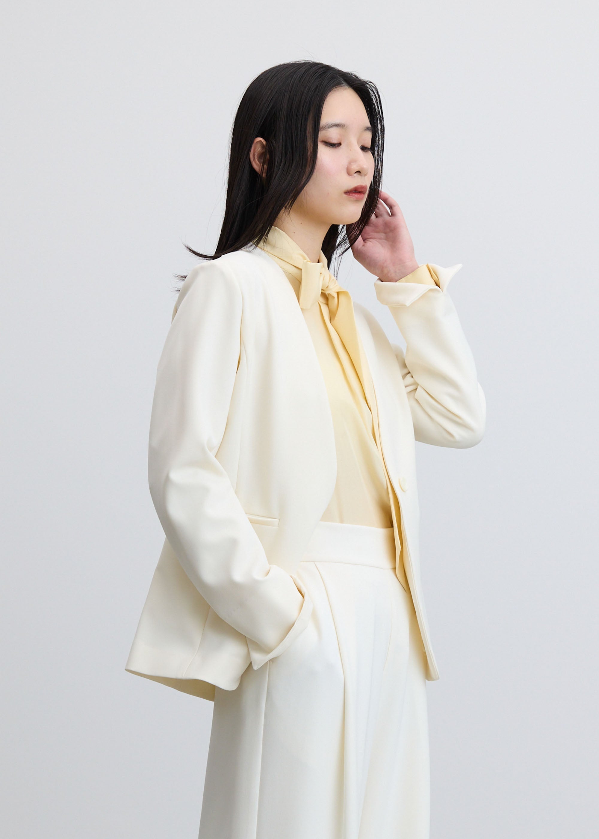 ストレッチファインノーカラージャケット