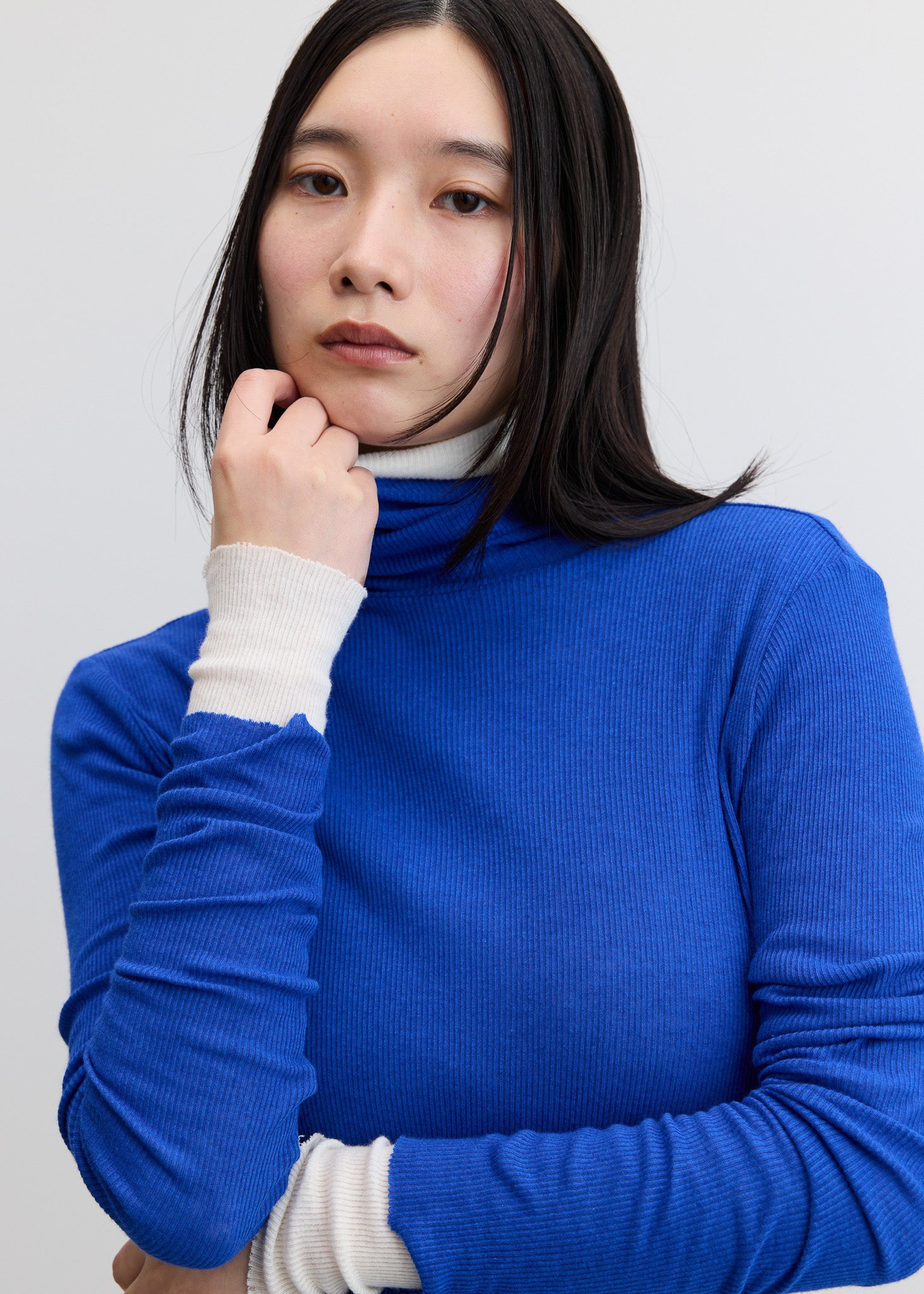 カシミヤ混タートルネックカットソー (3枚セット)