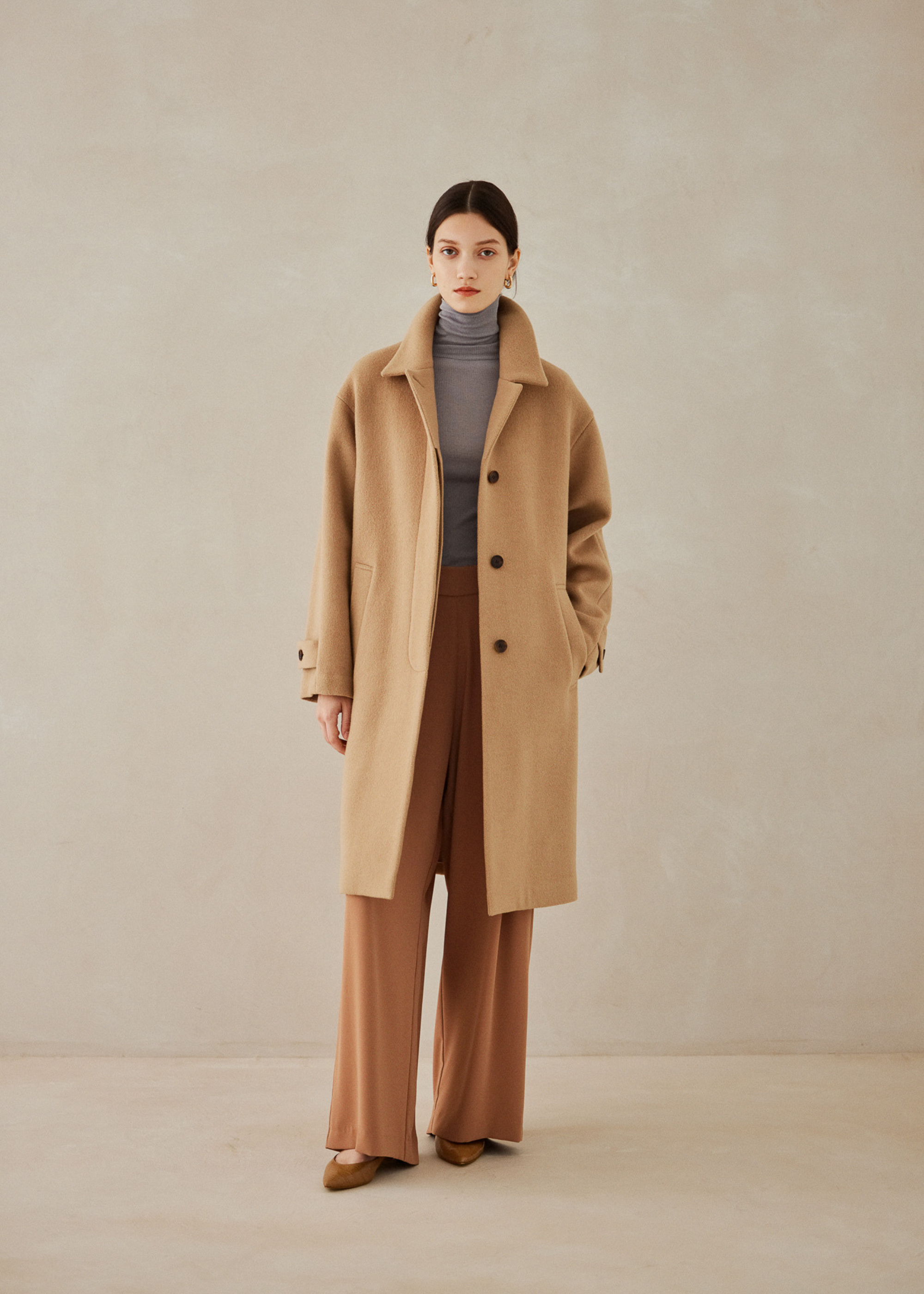 カシミヤ混タートルネックカットソー (3枚セット)