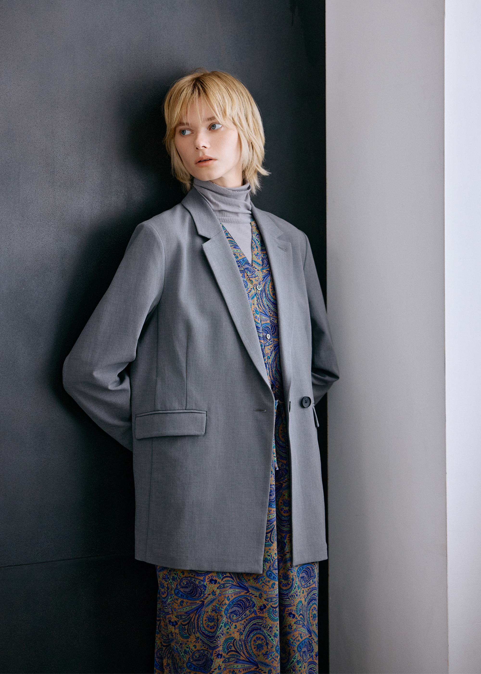 カシミヤ混タートルネックカットソー (3枚セット)