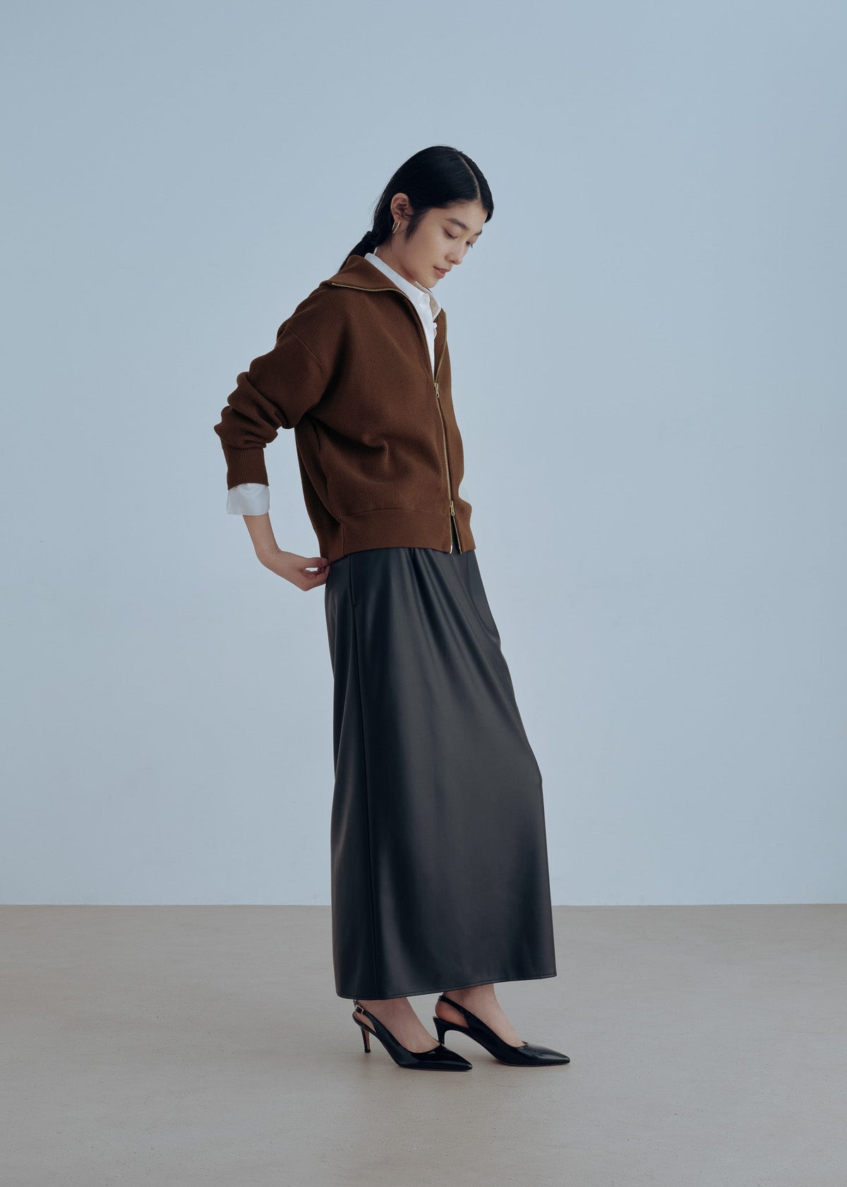 ストレッチレザレットスカート