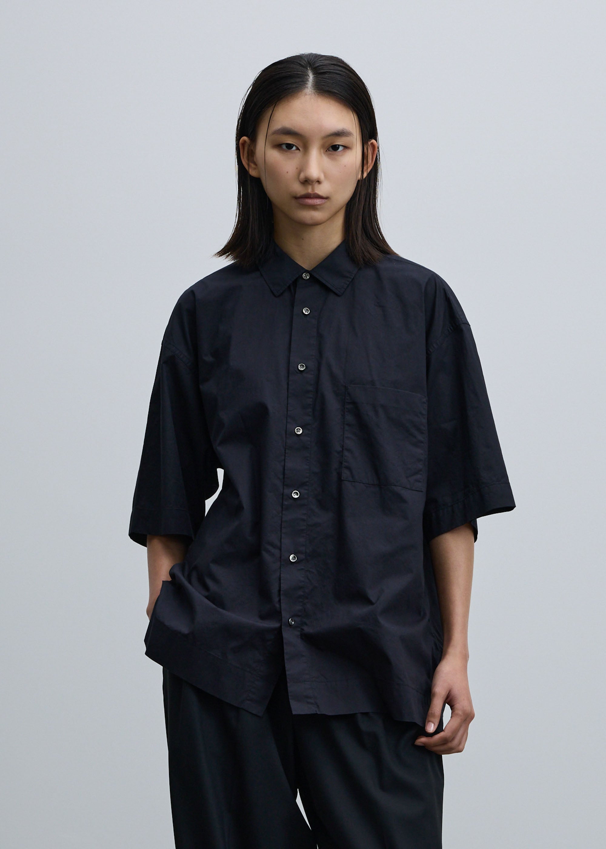 コットンシルクハーフスリーブシャツ｜SOÉJU k - SOÉJU online store