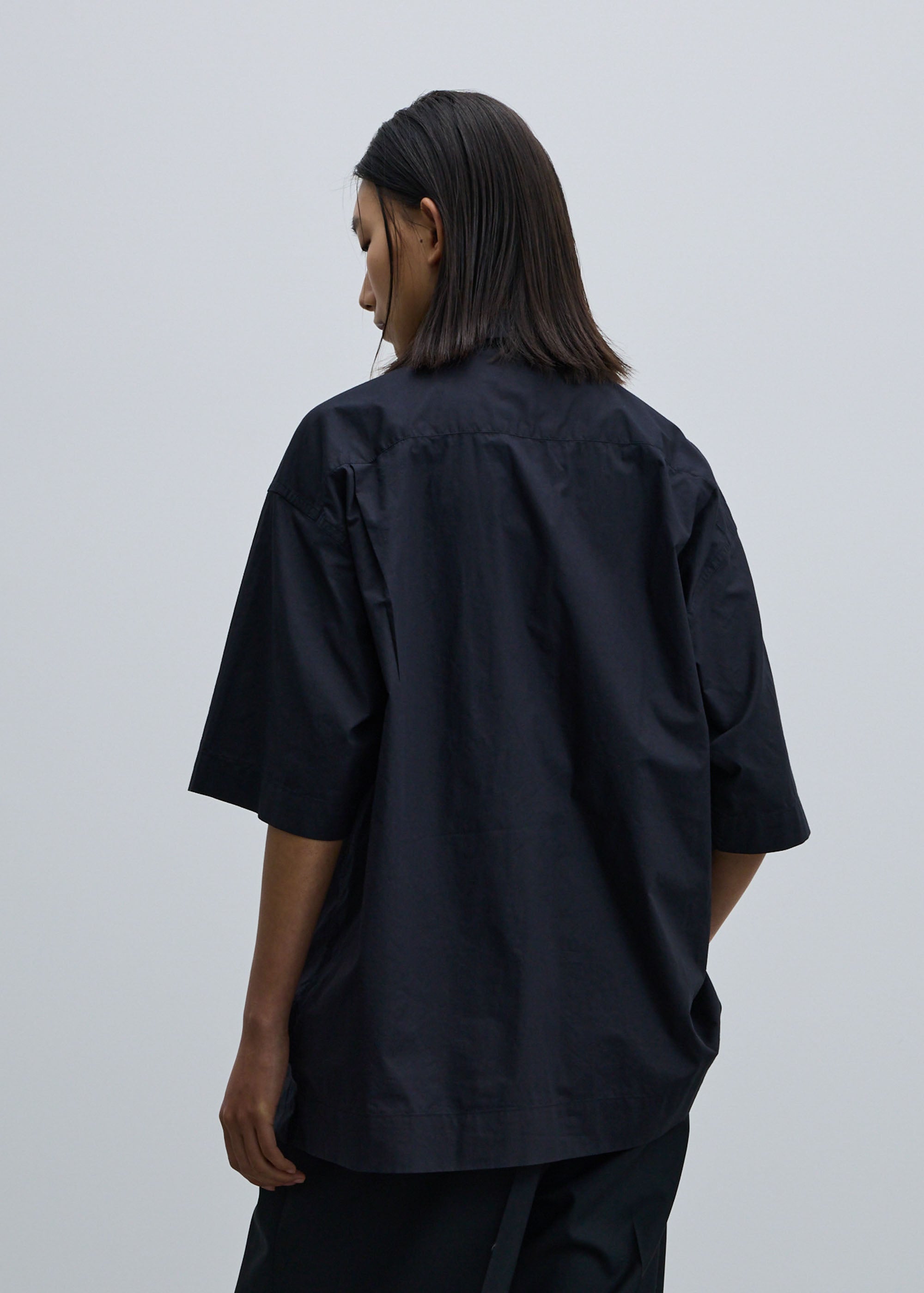 コットンシルクハーフスリーブシャツ