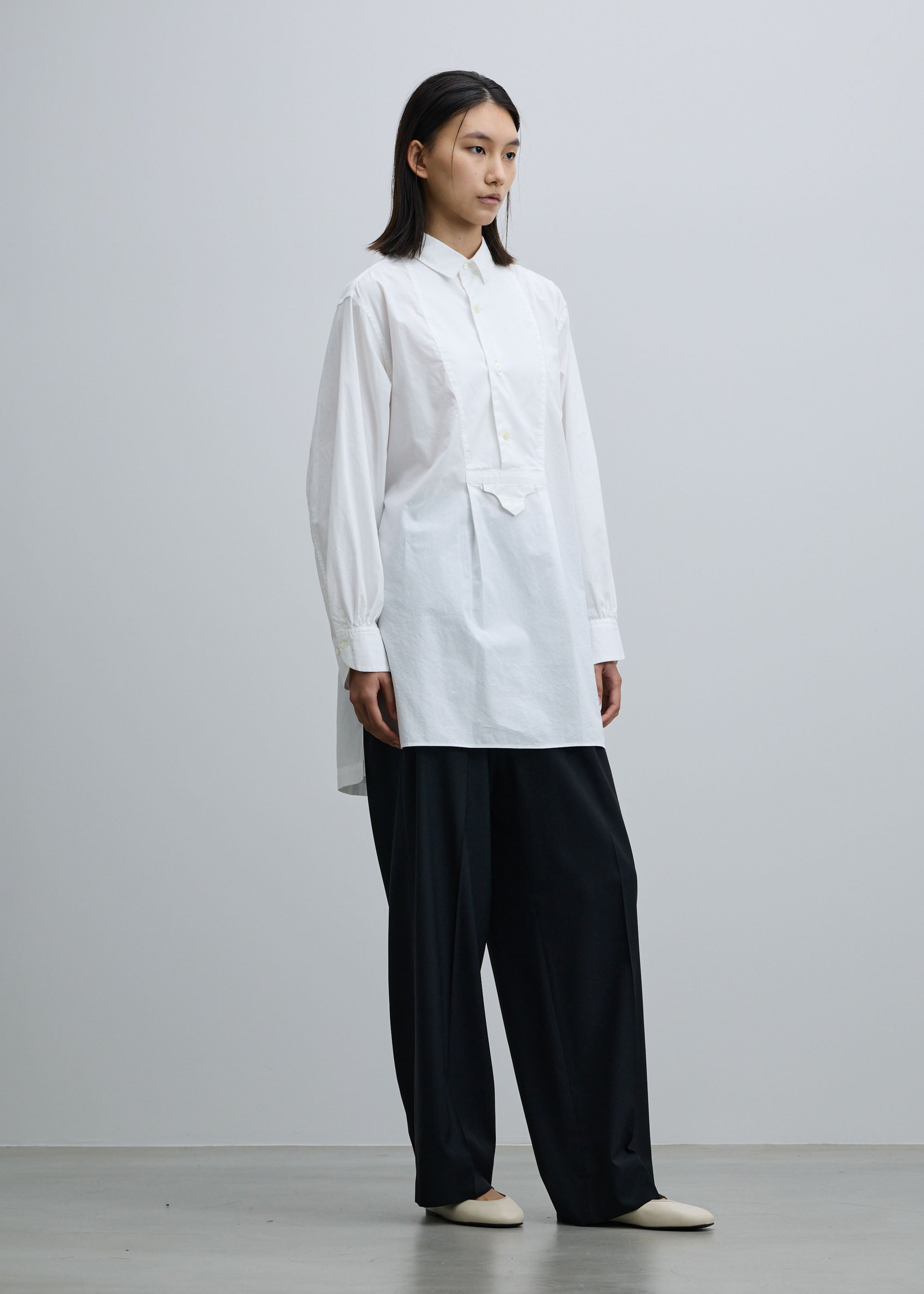 コットンシルクブザムチュニックシャツ