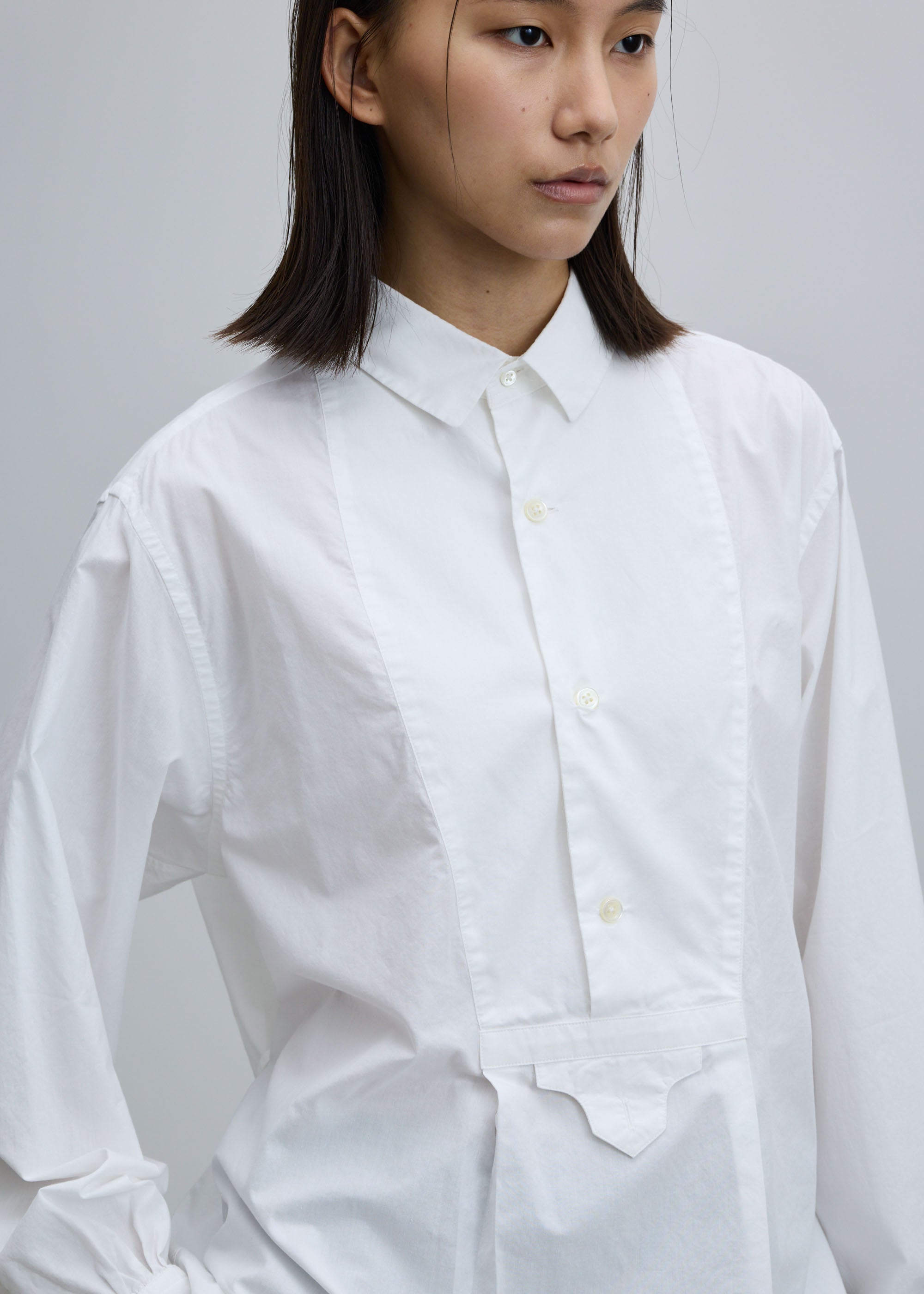 コットンシルクブザムチュニックシャツ