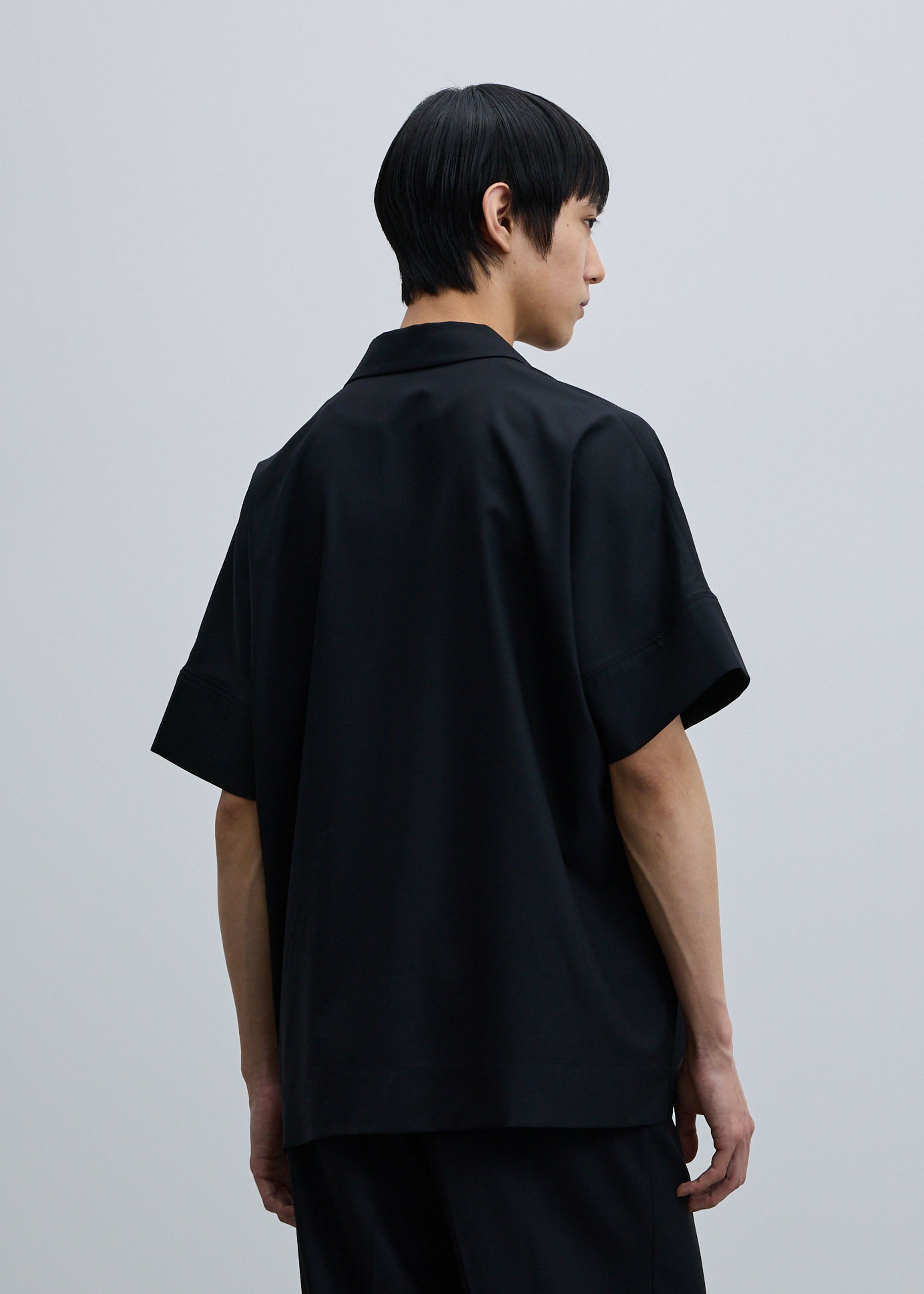 スーパー140ライトウールオープンカラーシャツ