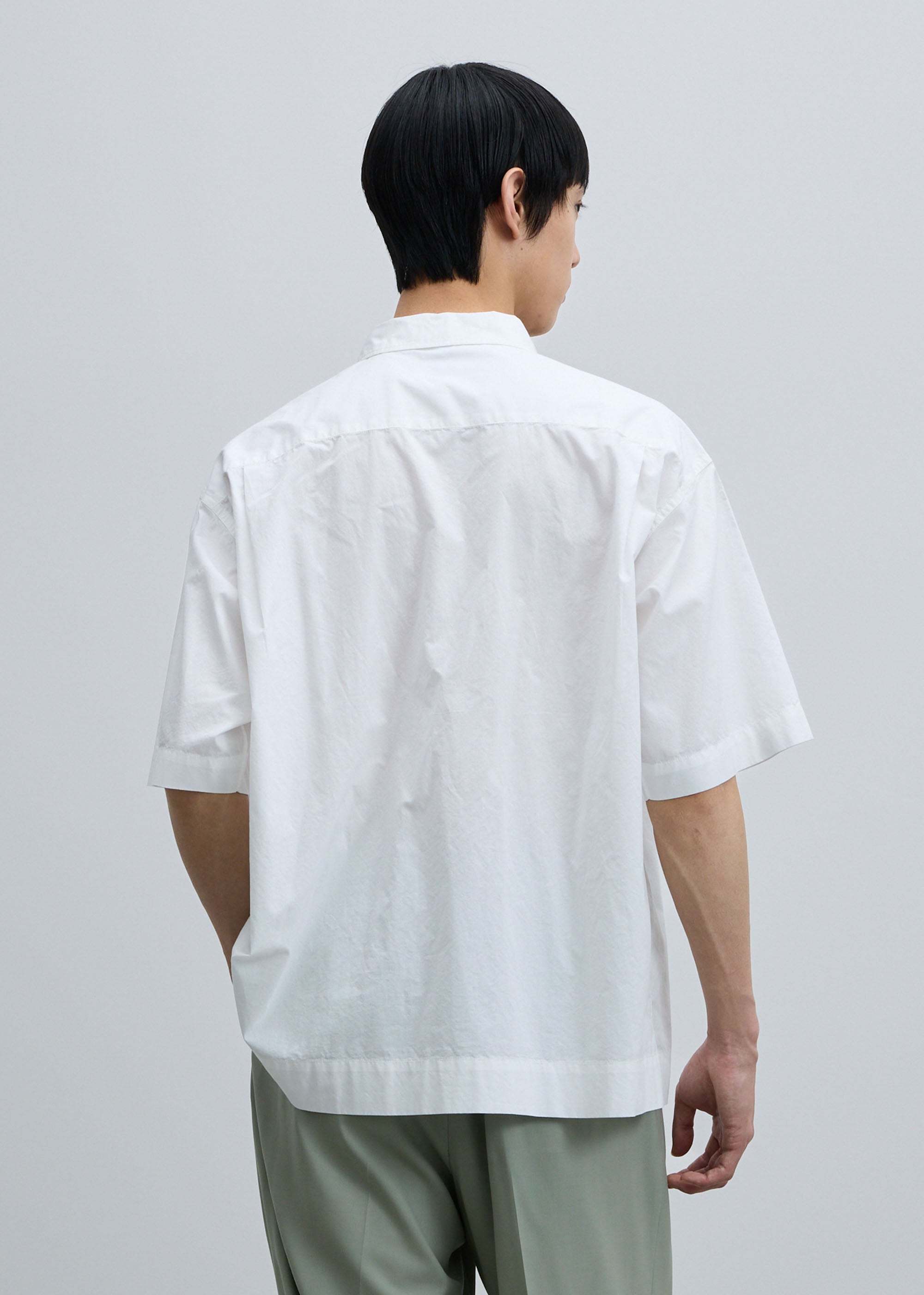 コットンシルクハーフスリーブシャツ