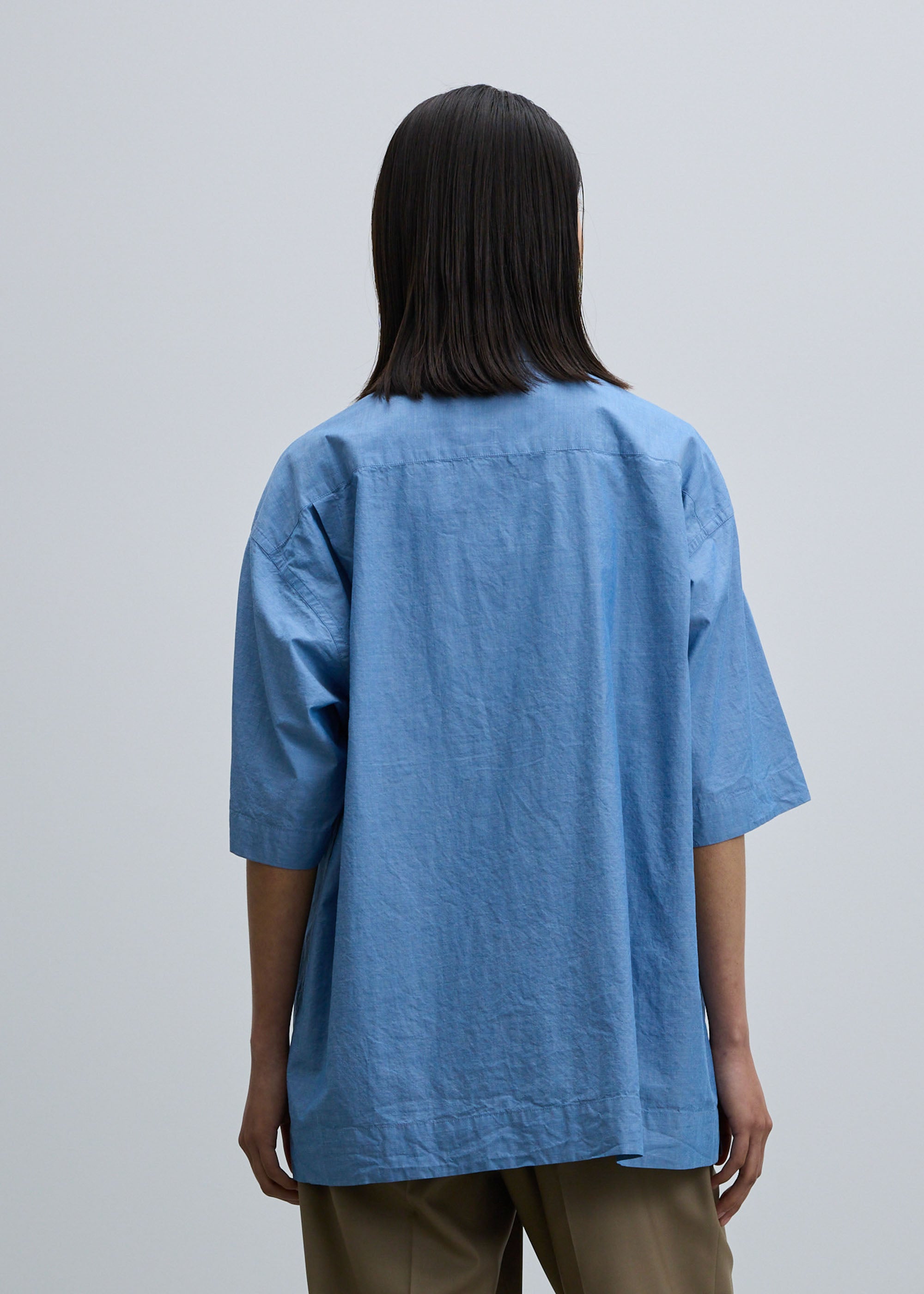 コットンシルクハーフスリーブシャツ