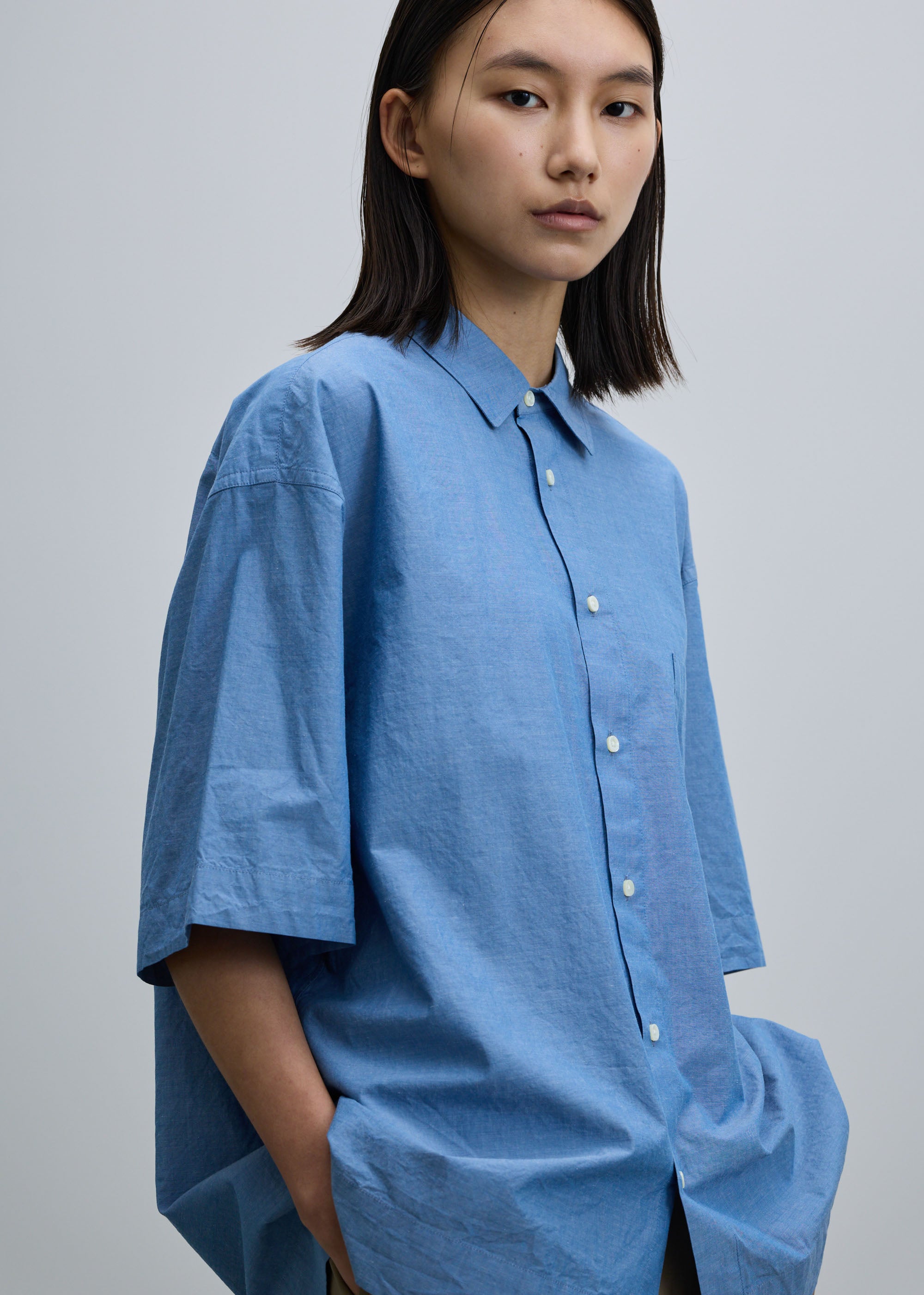 コットンシルクハーフスリーブシャツ｜SOÉJU k - SOÉJU online store