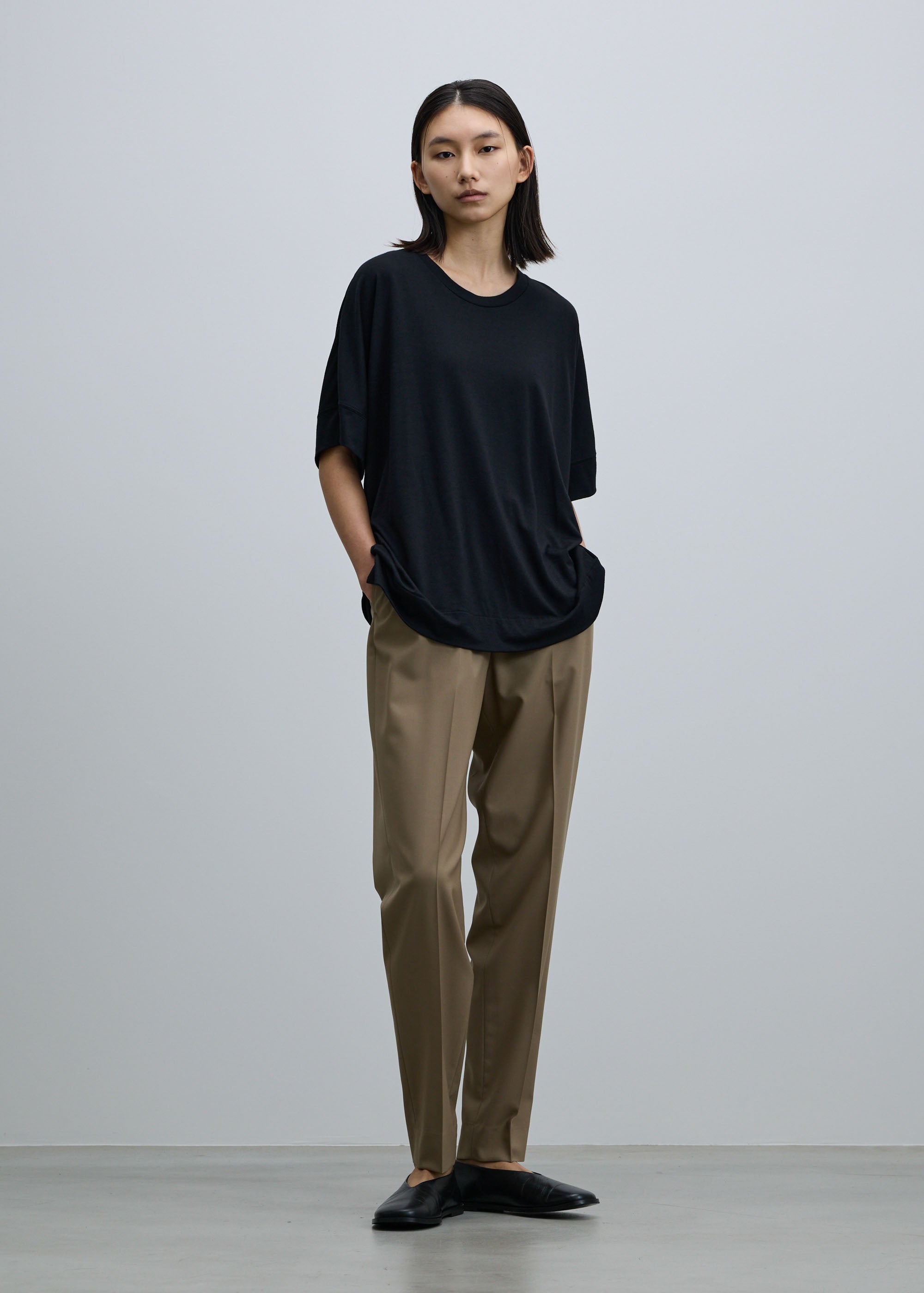 スーパー140クリアウールハーフスリーブカットソー