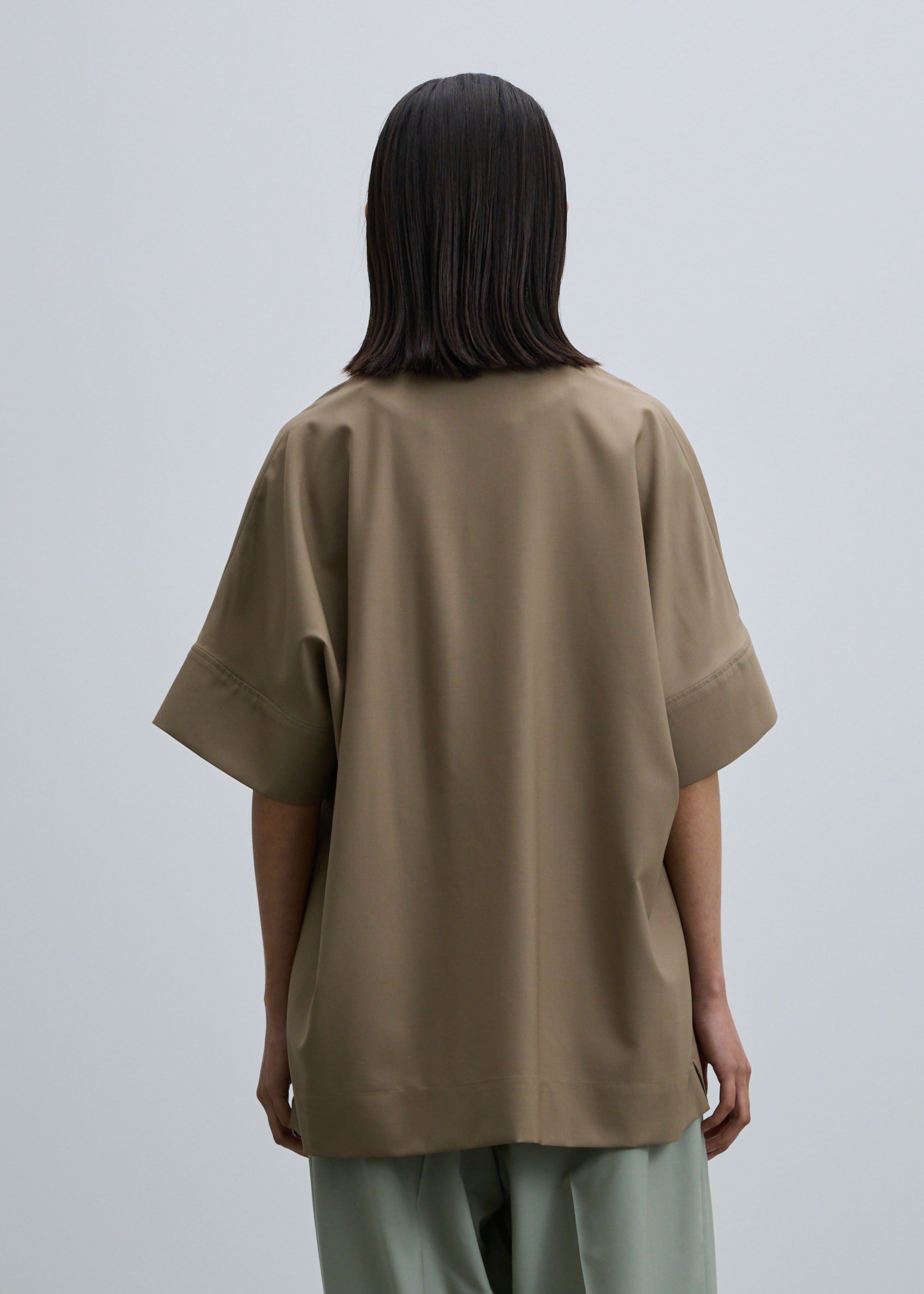 スーパー140ライトウールオープンカラーシャツ