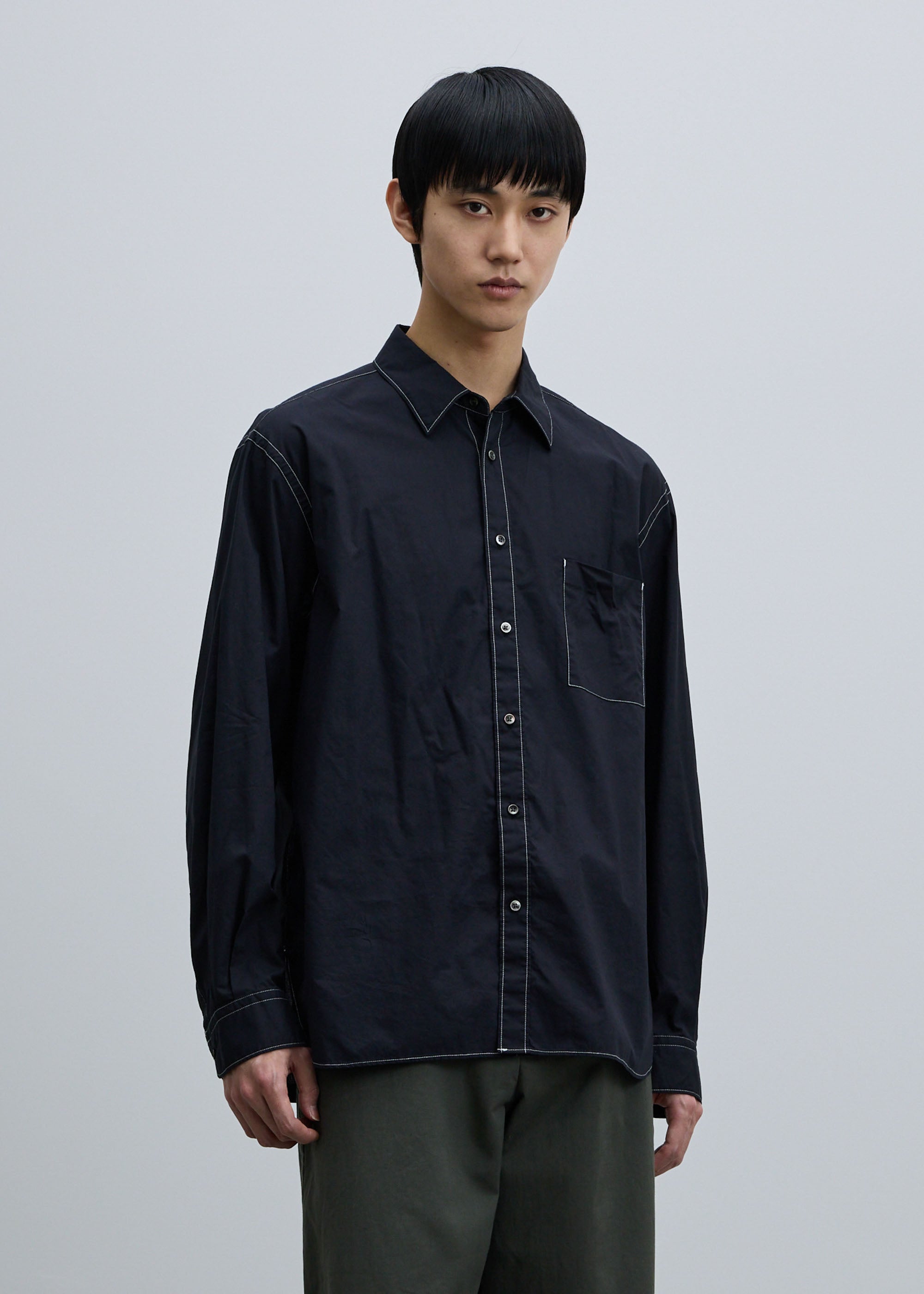 シルク　濃紺　117×300　絹 コットンシルクシャツ｜SOÉJU k - SOÉJU online store