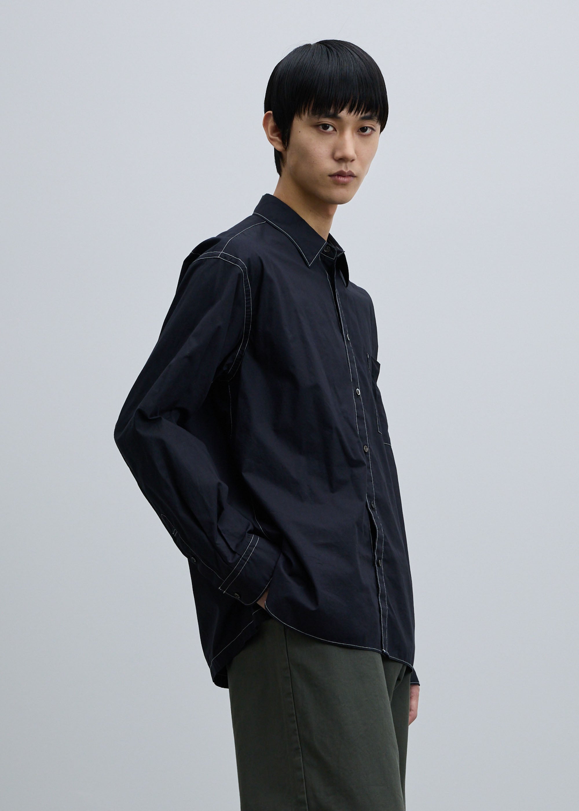 コットンシルクシャツ