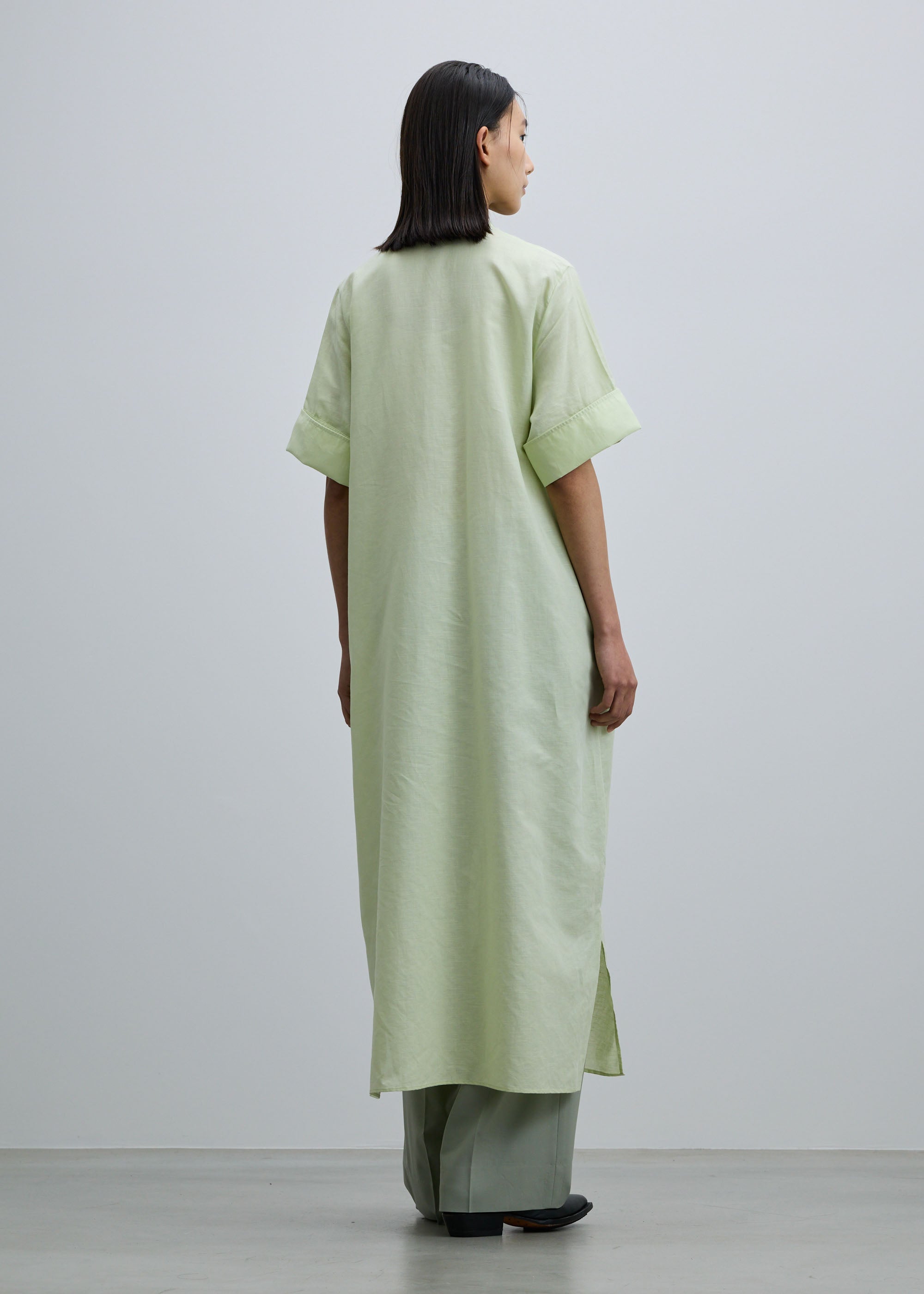 ヘンプコットンダブルカフスシャツワンピース