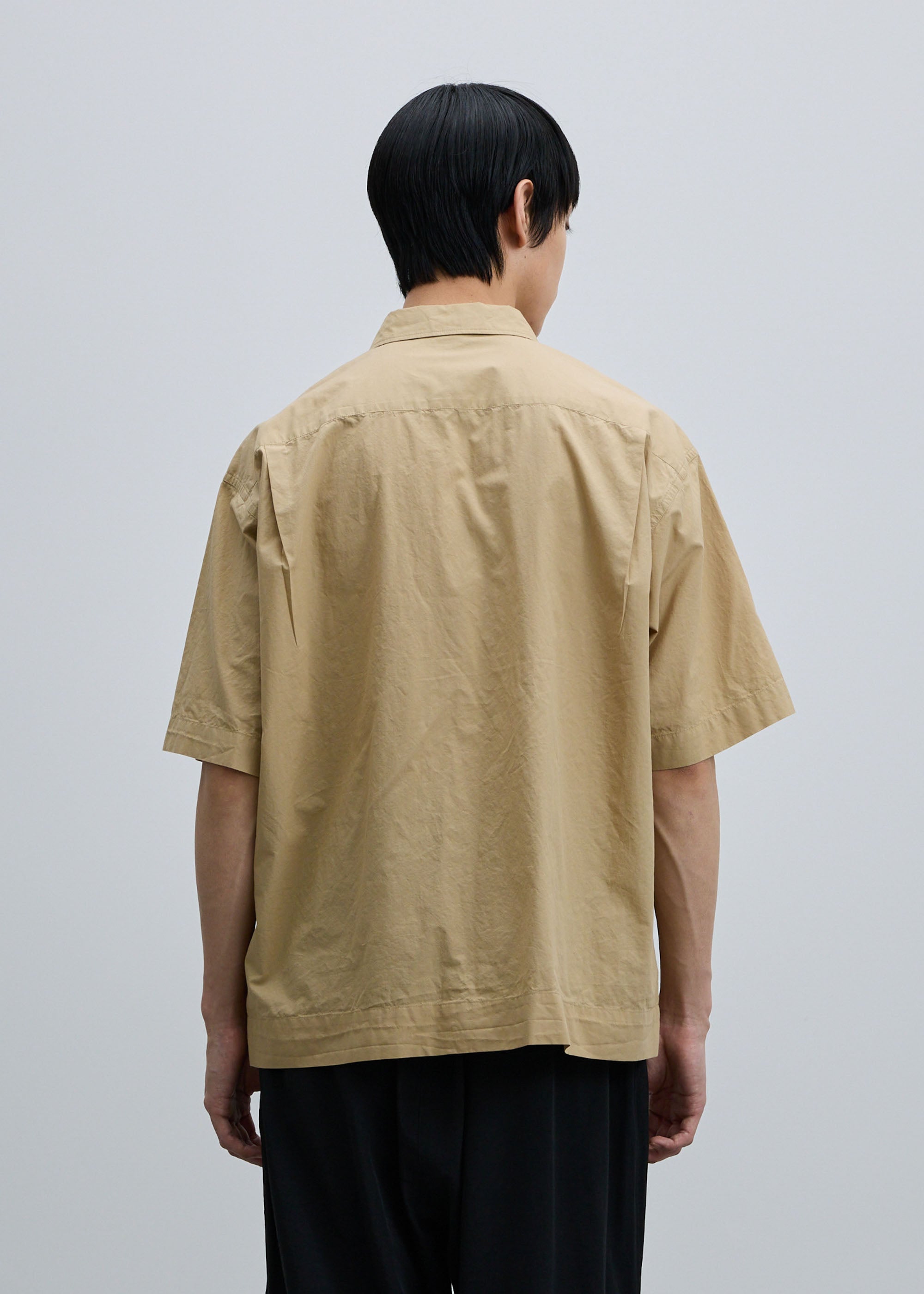 コットンシルクハーフスリーブシャツ