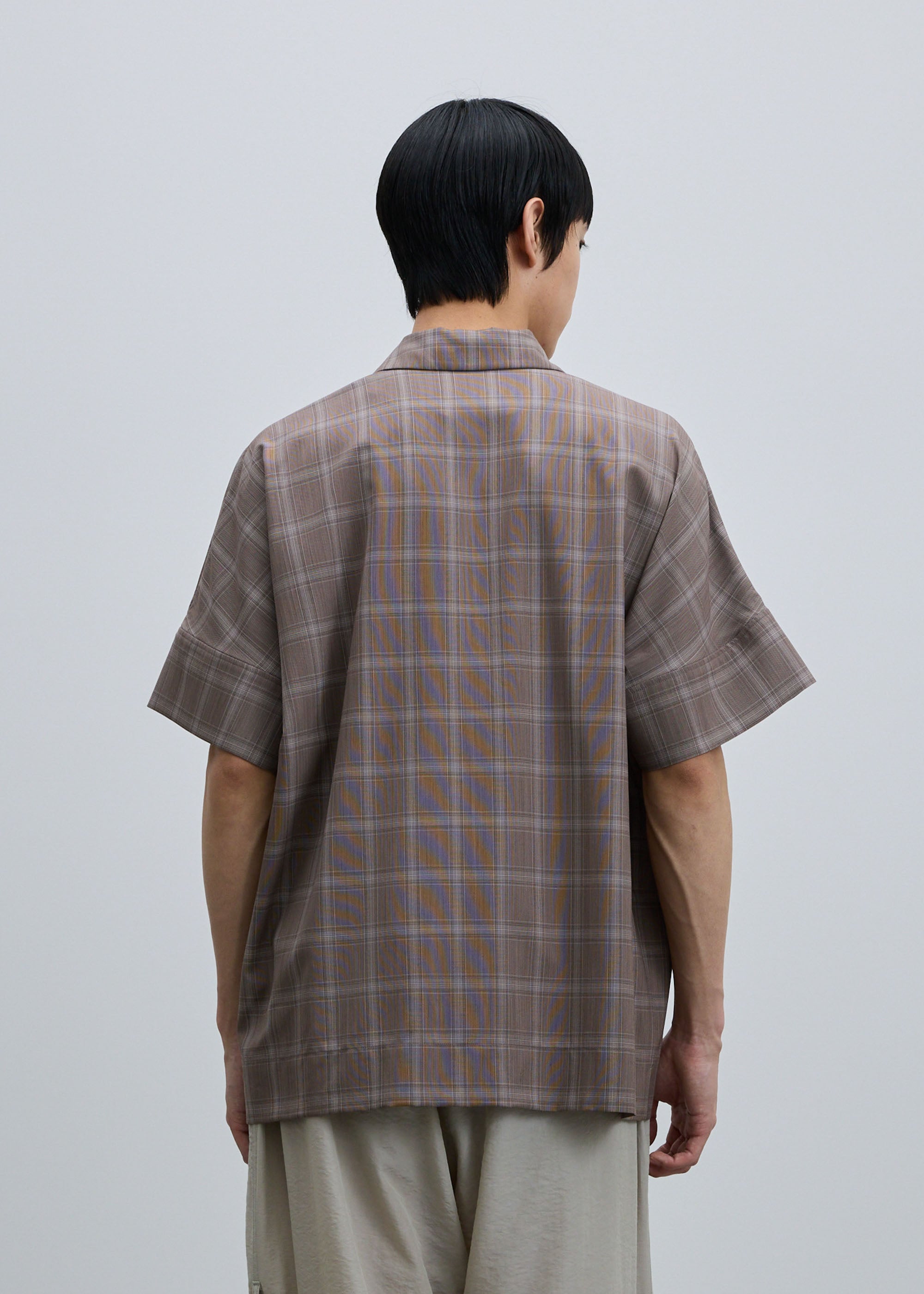 スーパー140ライトウールオープンカラーシャツ