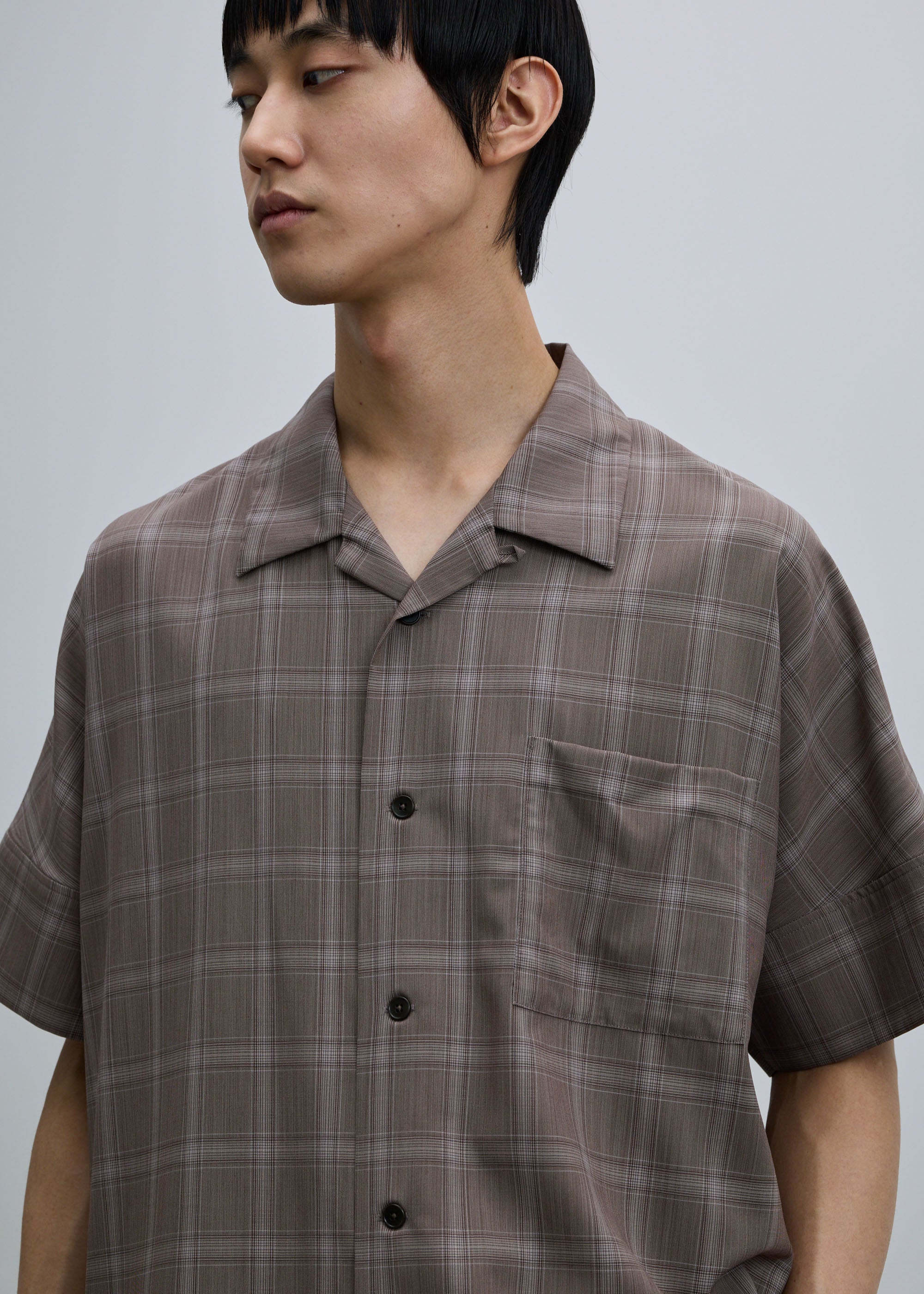 スーパー140ライトウールオープンカラーシャツ