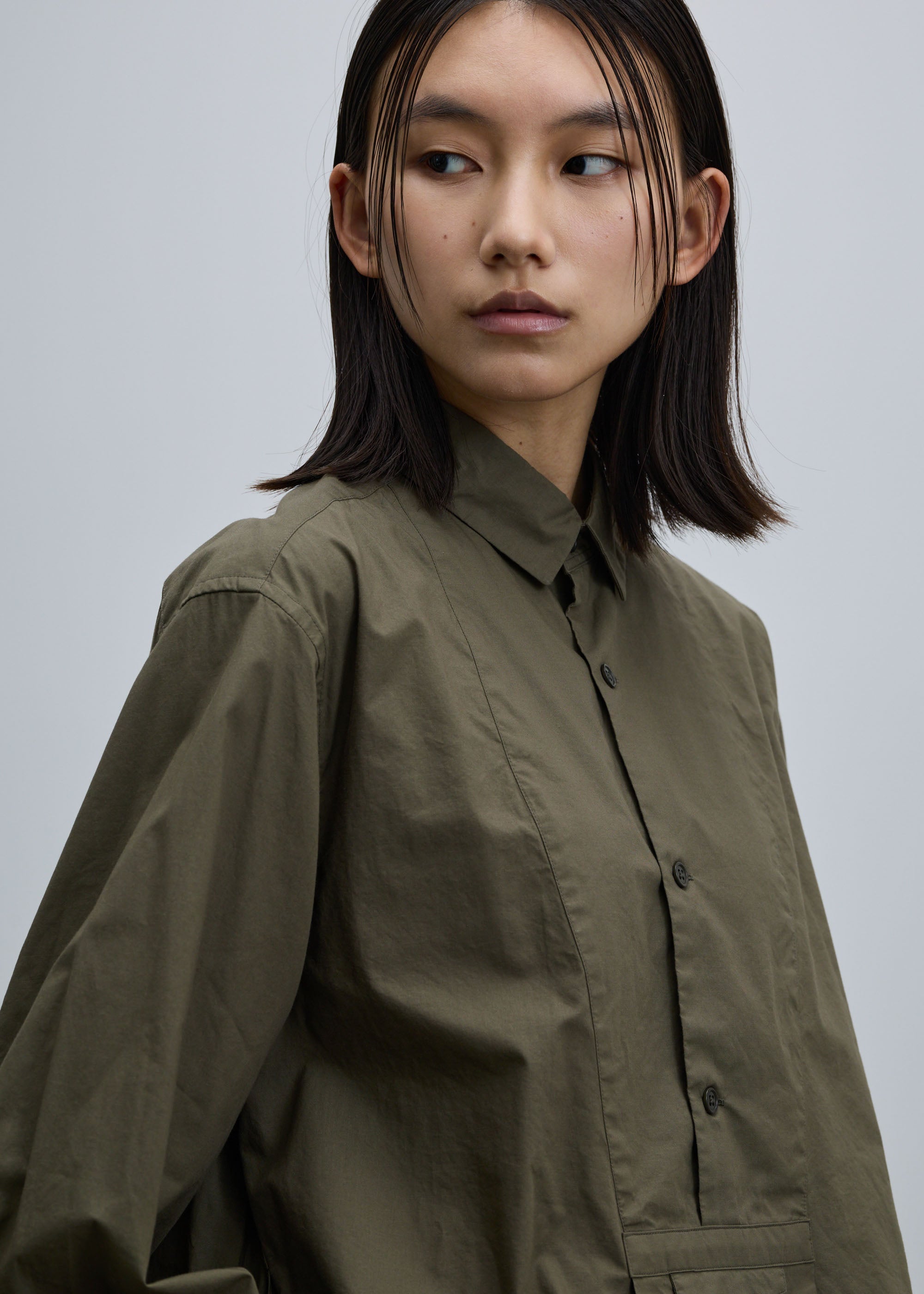 コットンシルクブザムチュニックシャツ