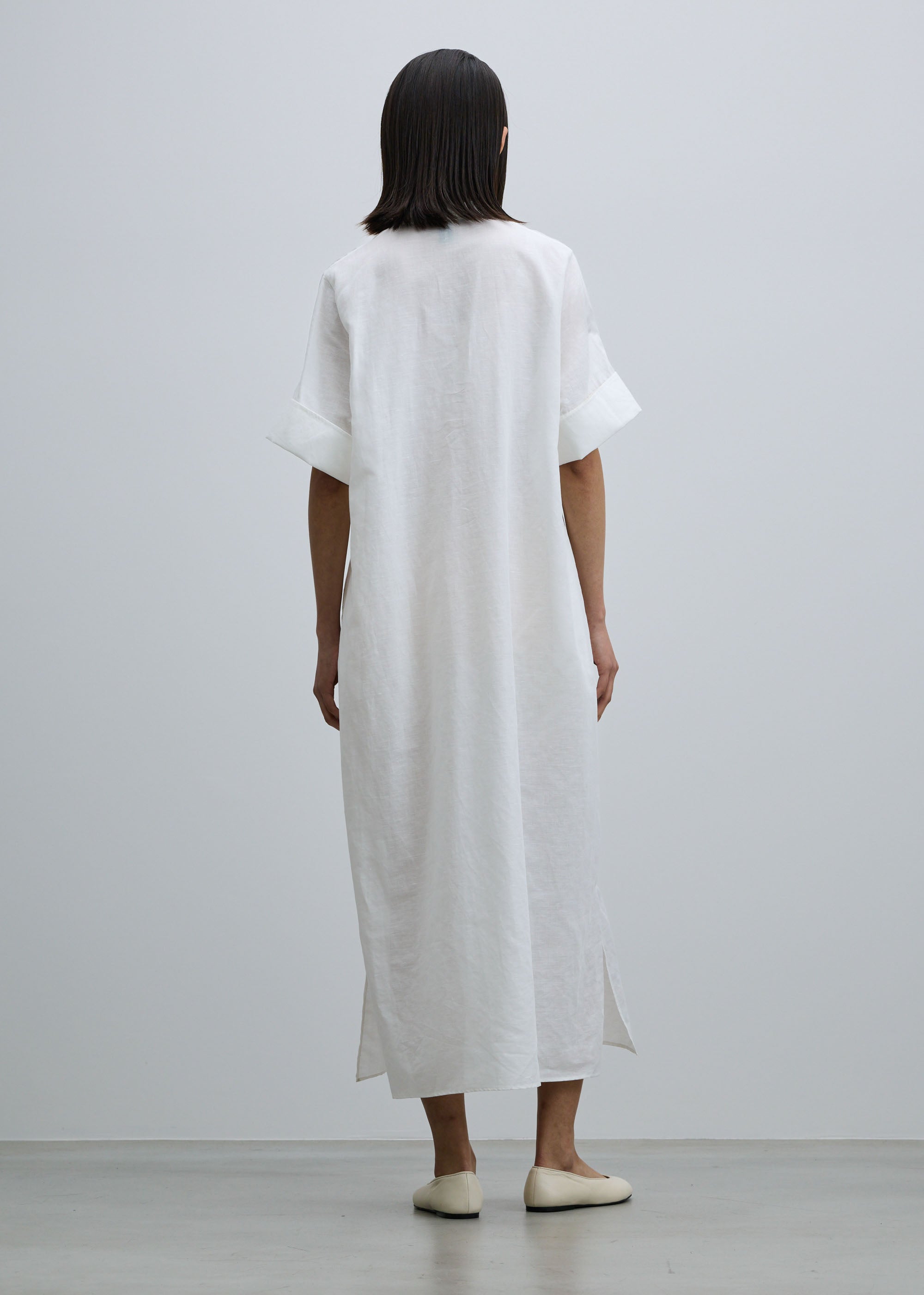 ヘンプコットンダブルカフスシャツワンピース