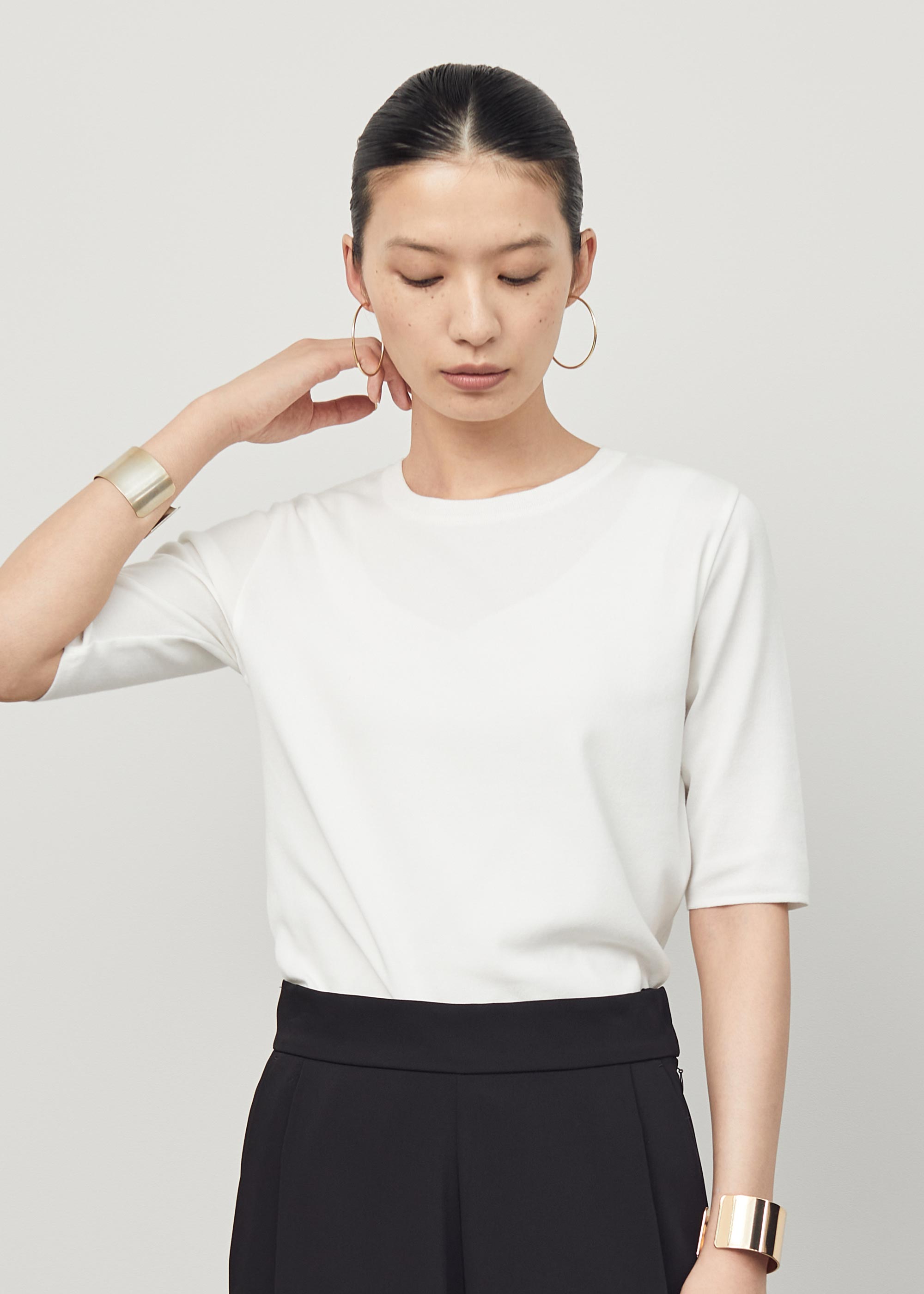 うめ吉 約70cm 5分袖ニットソー - SOÉJU online store｜上質な大人の女性のための