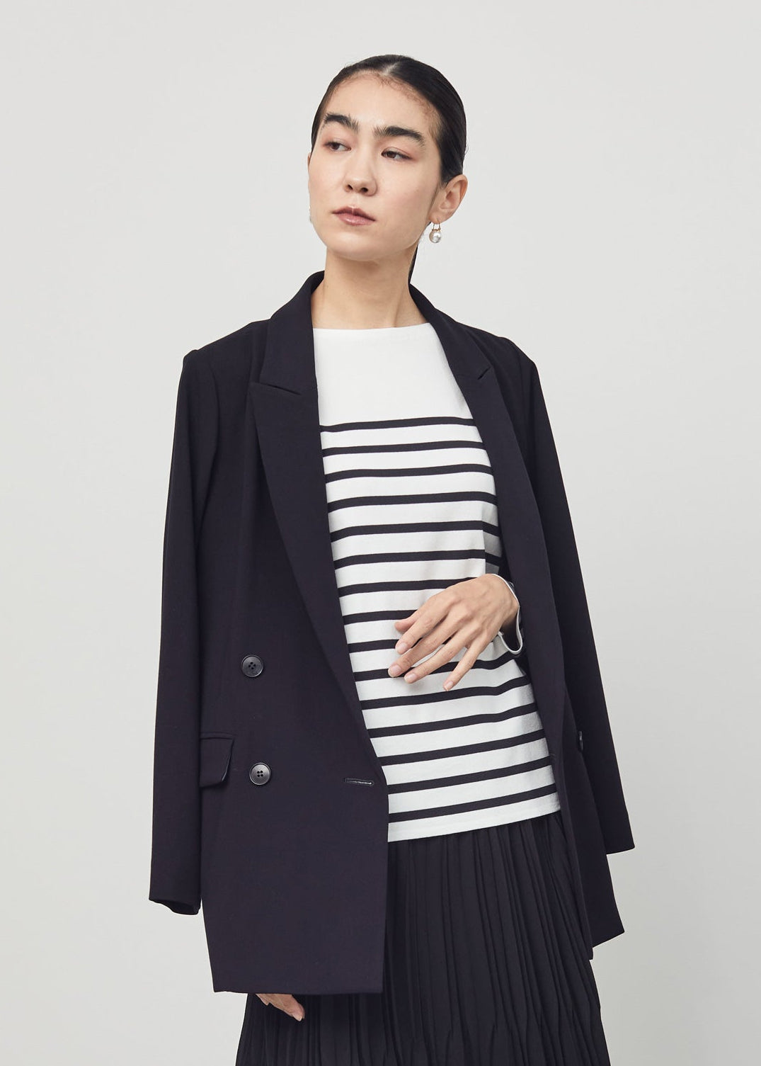 SOEJU ソージュ　ウールライクダブルジャケット　ネイビー　M ウールライクダブルジャケット - SOÉJU online store｜上質な