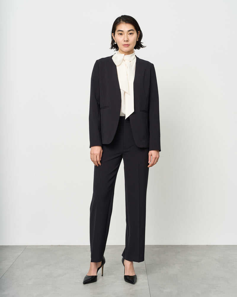 ソージュ soeju ストレッチファインノーカラージャケット　ブラック　Sファッション