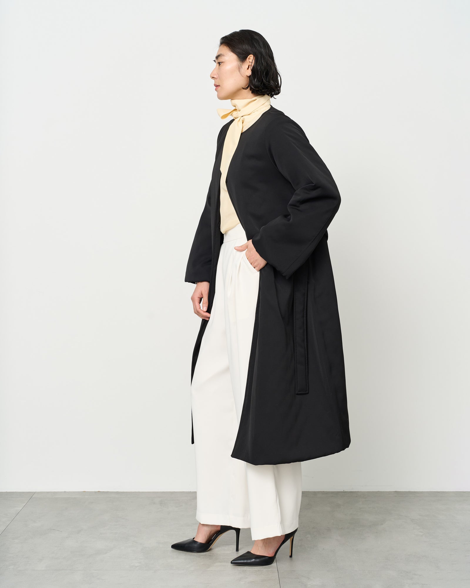 2月22日までの出品です。soejuソージュノーカラーコートネイビーほぼ未使用 2月22日までの出品です。soejuソージュノーカラーコートネイビー